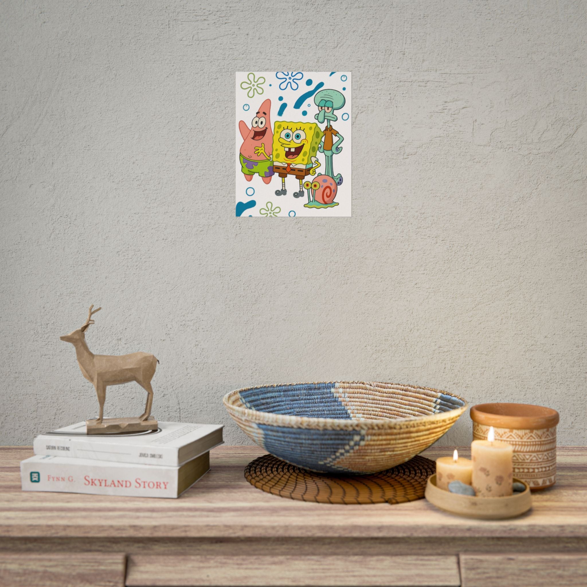 SpongeBob SquarePants Characters Rolled Poster — SpongeBob, Patrick, Squidward & Gary Wall Art