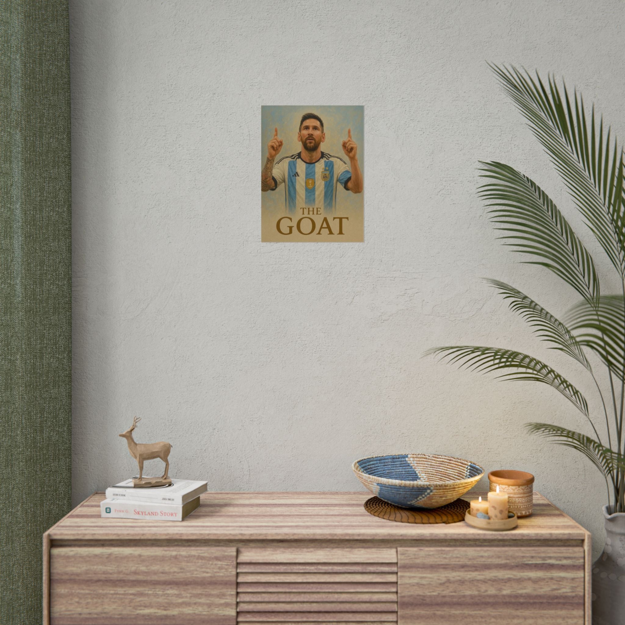 Lionel Messi Rolled Poster — "The GOAT" Soccer Player Tribute Poster