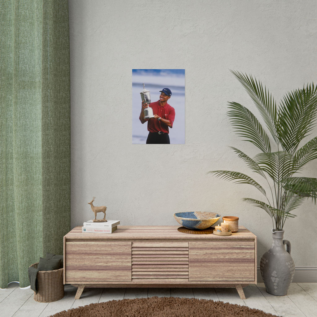 Tiger Woods - Golf Champion Trophy Poster — Rolled Sports Poster