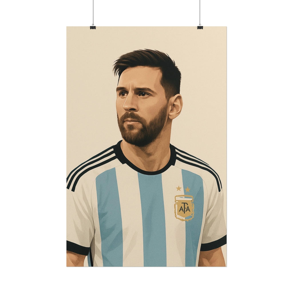 Lionel Messi Vintage Argentina Soccer Poster — Rolled Football Print