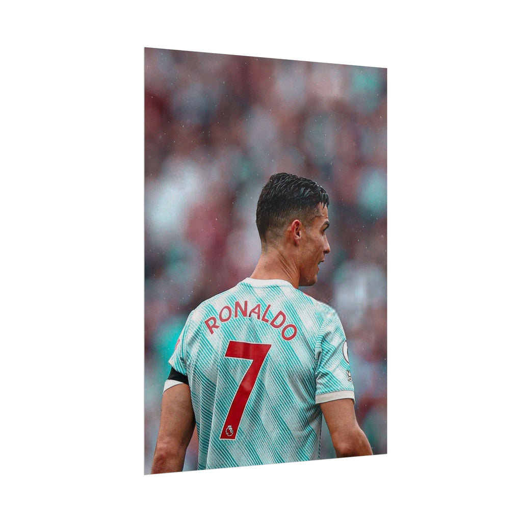 Cristiano Ronaldo Soccer Star Jersey Poster - Number 7 Back View Rolled Print
