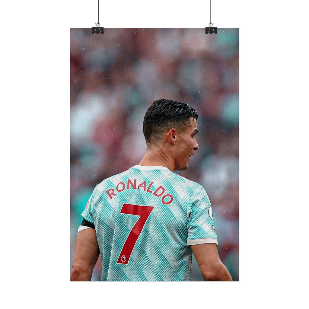 Cristiano Ronaldo Soccer Star Jersey Poster - Number 7 Back View Rolled Print