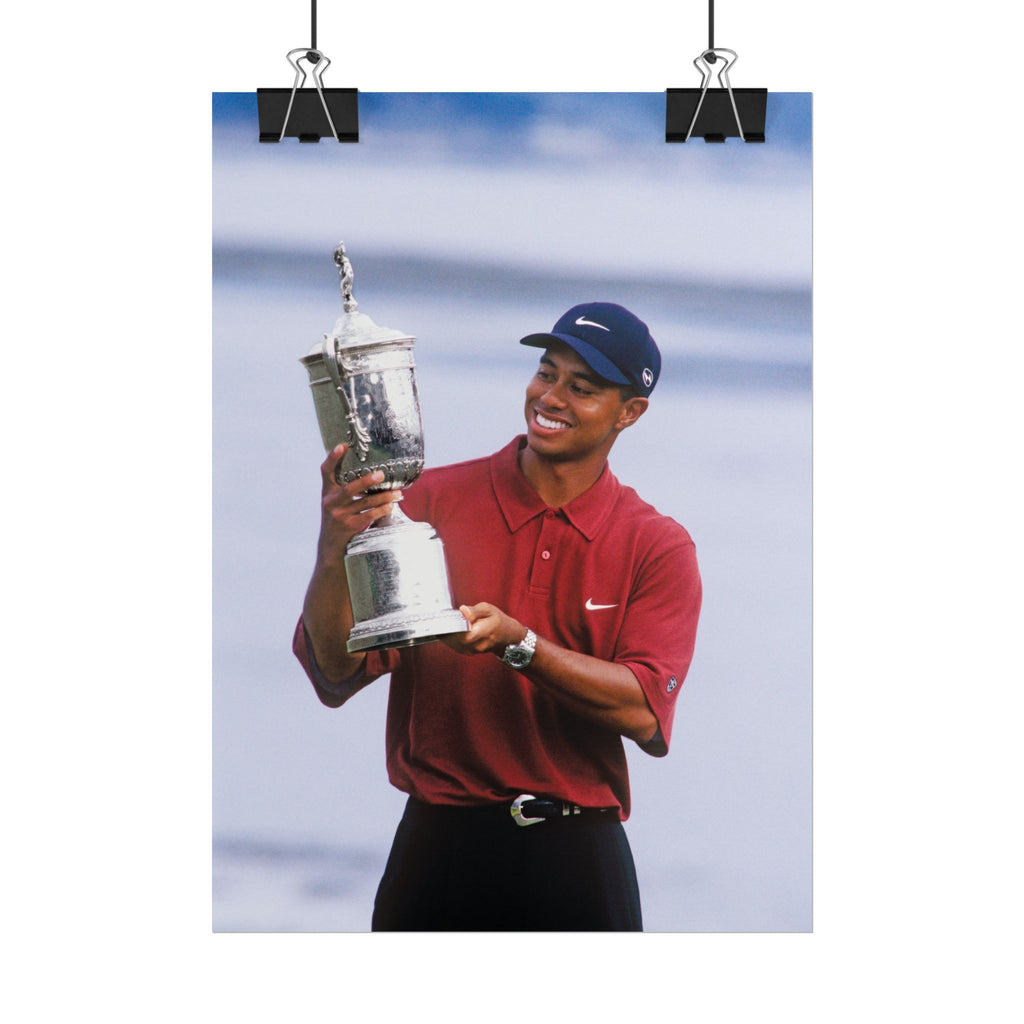 Tiger Woods - Golf Champion Trophy Poster — Rolled Sports Poster