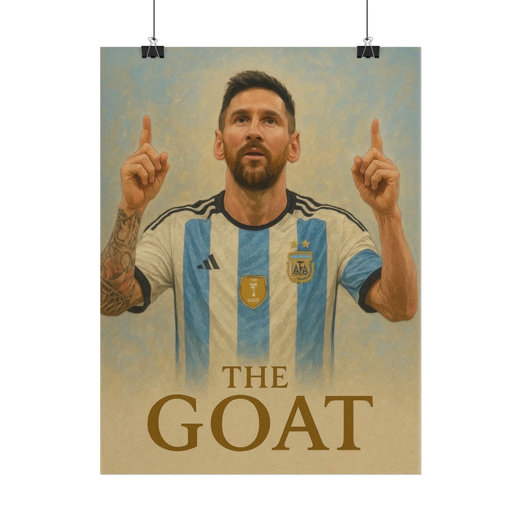 Lionel Messi Rolled Poster — "The GOAT" Soccer Player Tribute Poster