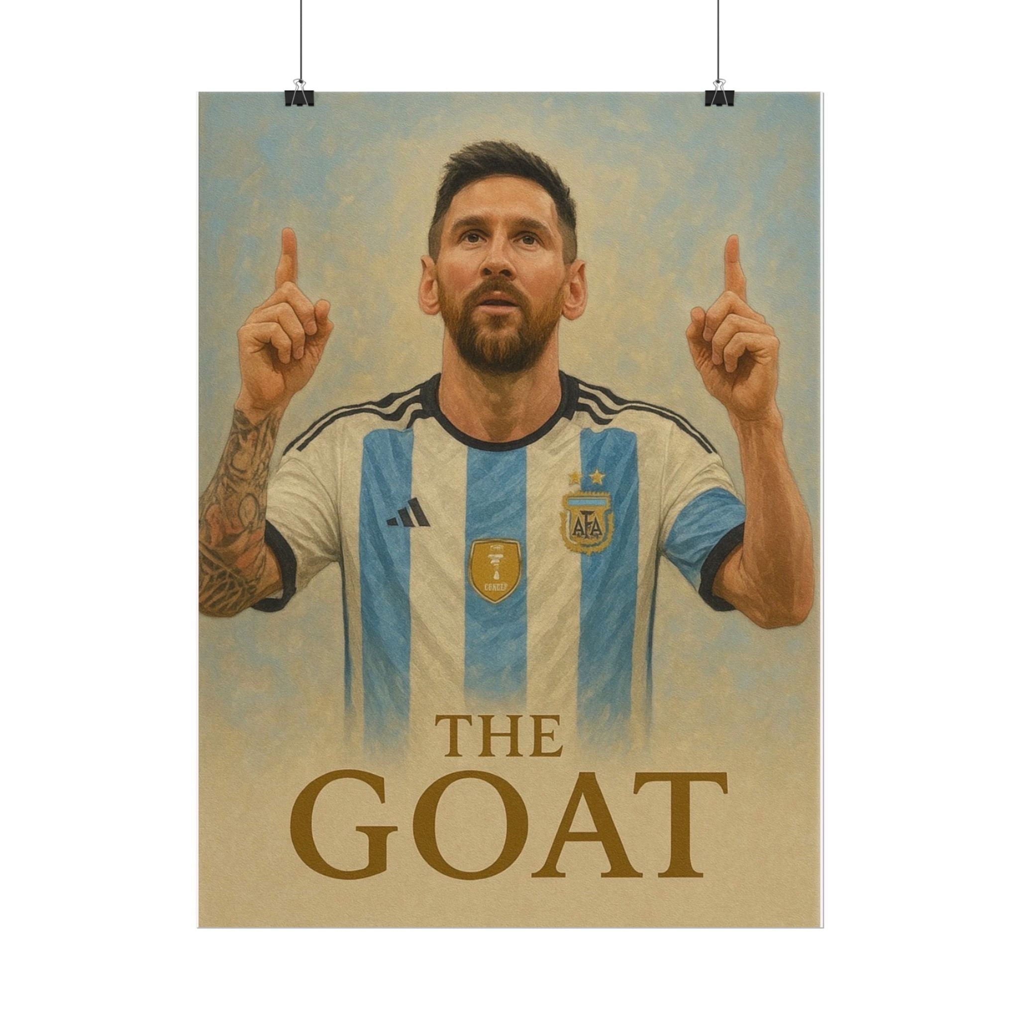 Lionel Messi Rolled Poster — "The GOAT" Soccer Player Tribute Poster