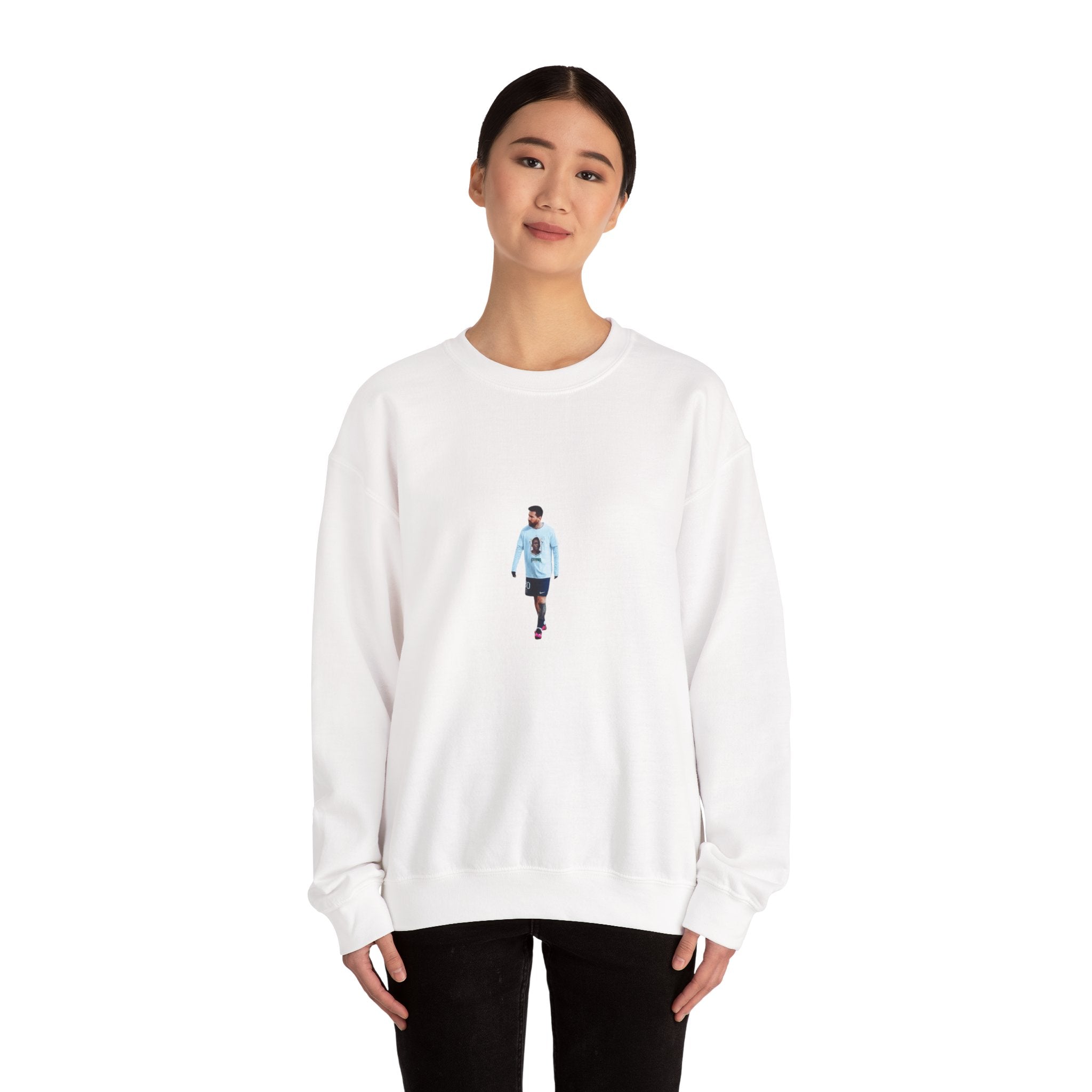 Lionel Messi Crewneck Sweatshirt — Minimal Photo Print Pullover featuring Casual Walker Design