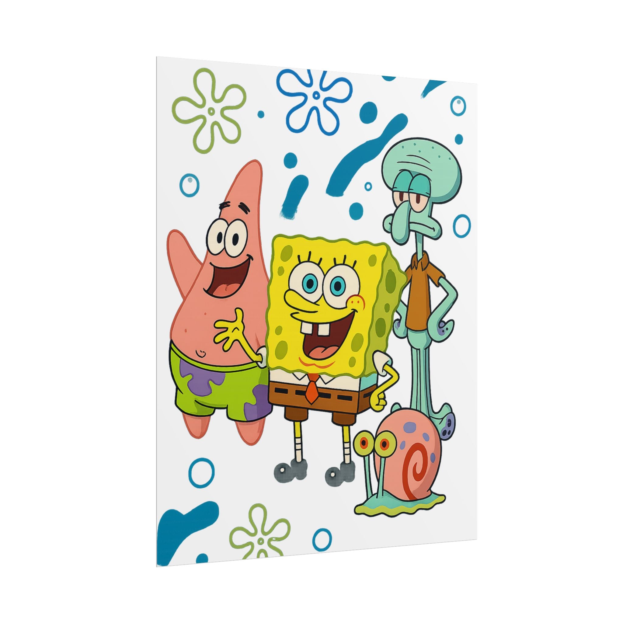SpongeBob SquarePants Characters Rolled Poster — SpongeBob, Patrick, Squidward & Gary Wall Art