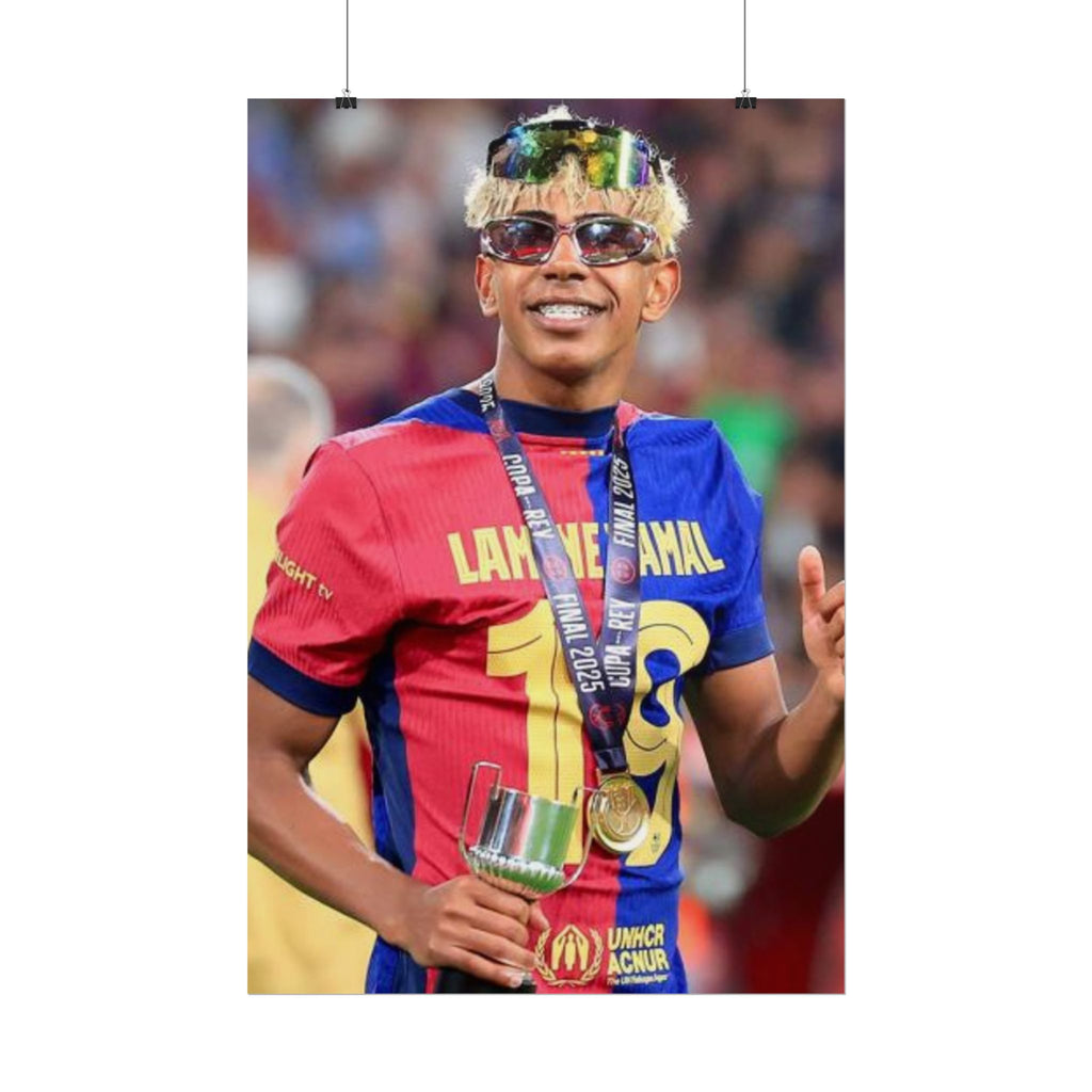 Lamine Yamal Rolled Poster — Vibrant Sports Champion Photo Print