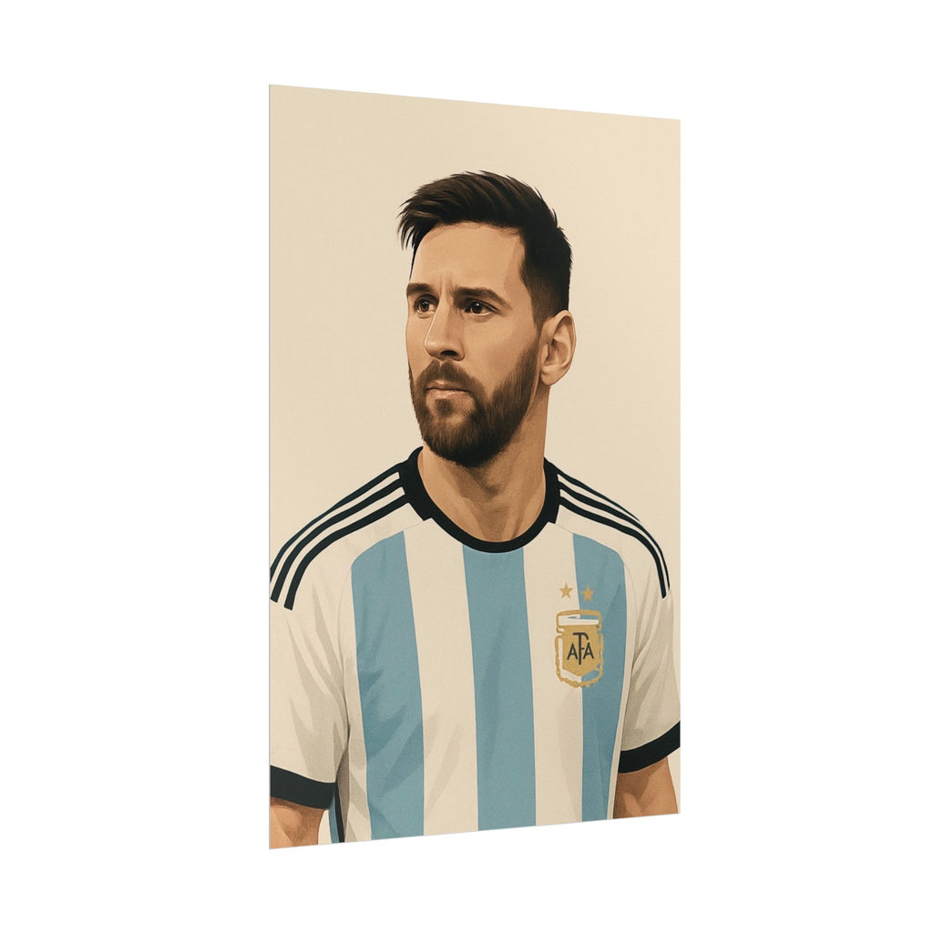 Lionel Messi Vintage Argentina Soccer Poster — Rolled Football Print