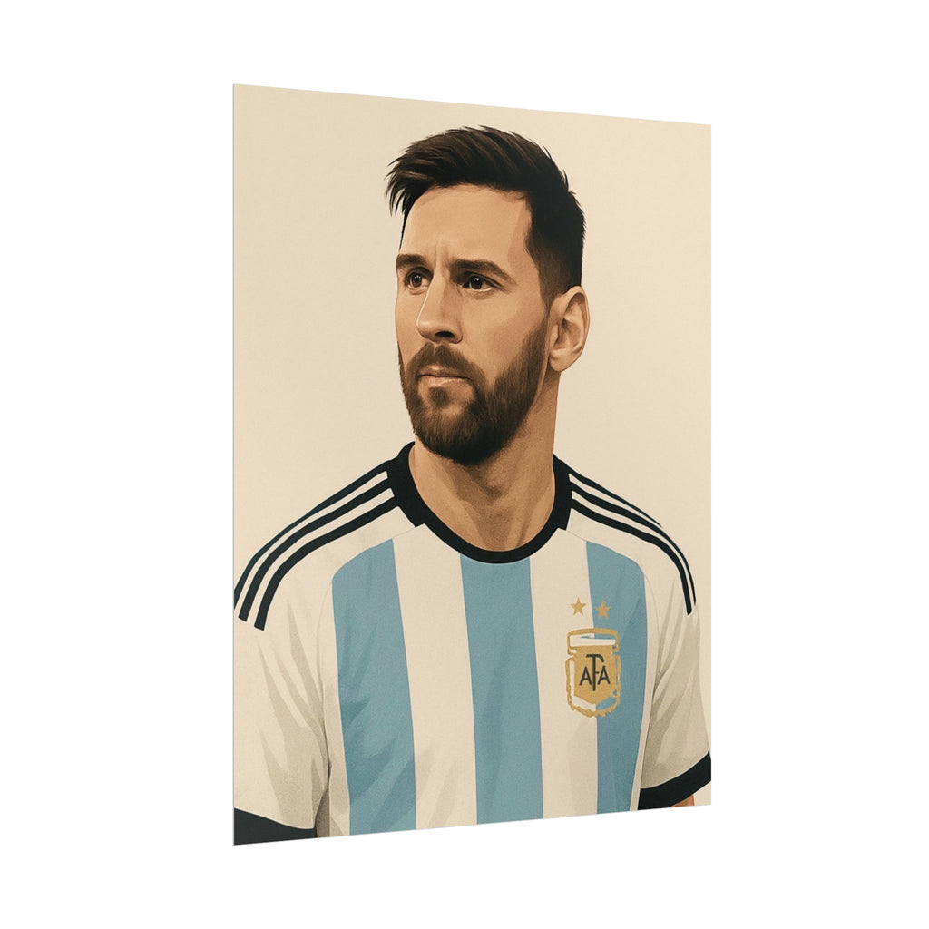 Lionel Messi Vintage Argentina Soccer Poster — Rolled Football Print