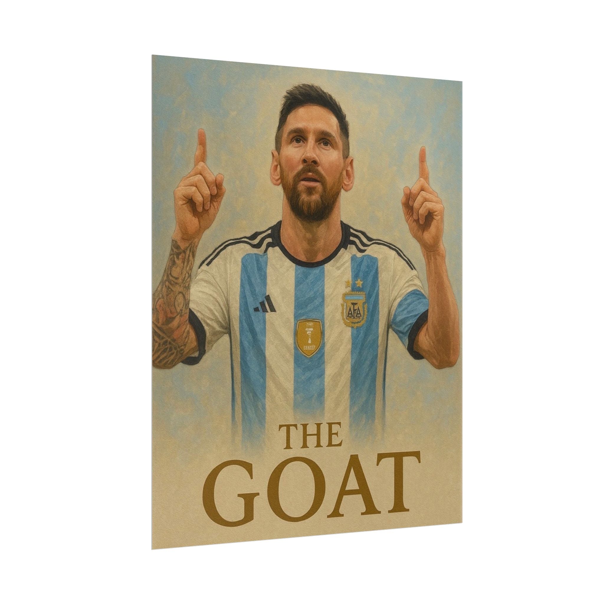 Lionel Messi Rolled Poster — "The GOAT" Soccer Player Tribute Poster