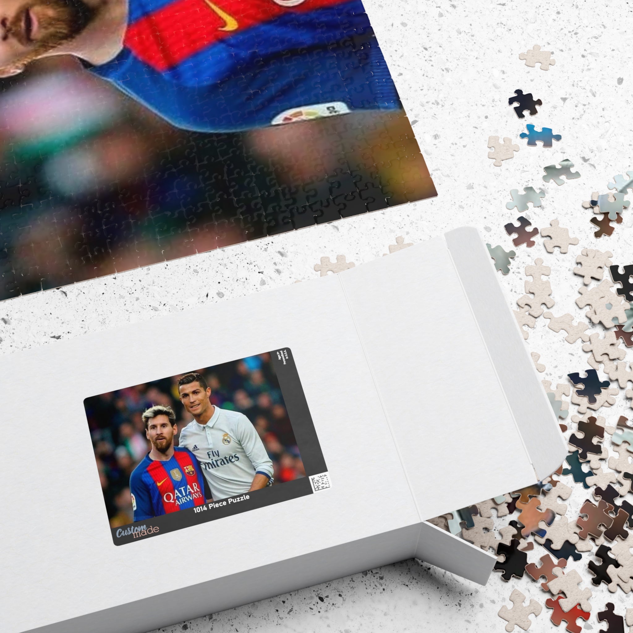 Lionel Messi & Ronaldo Soccer Legends Photo Puzzle — 520/1014-Piece Football Jigsaw