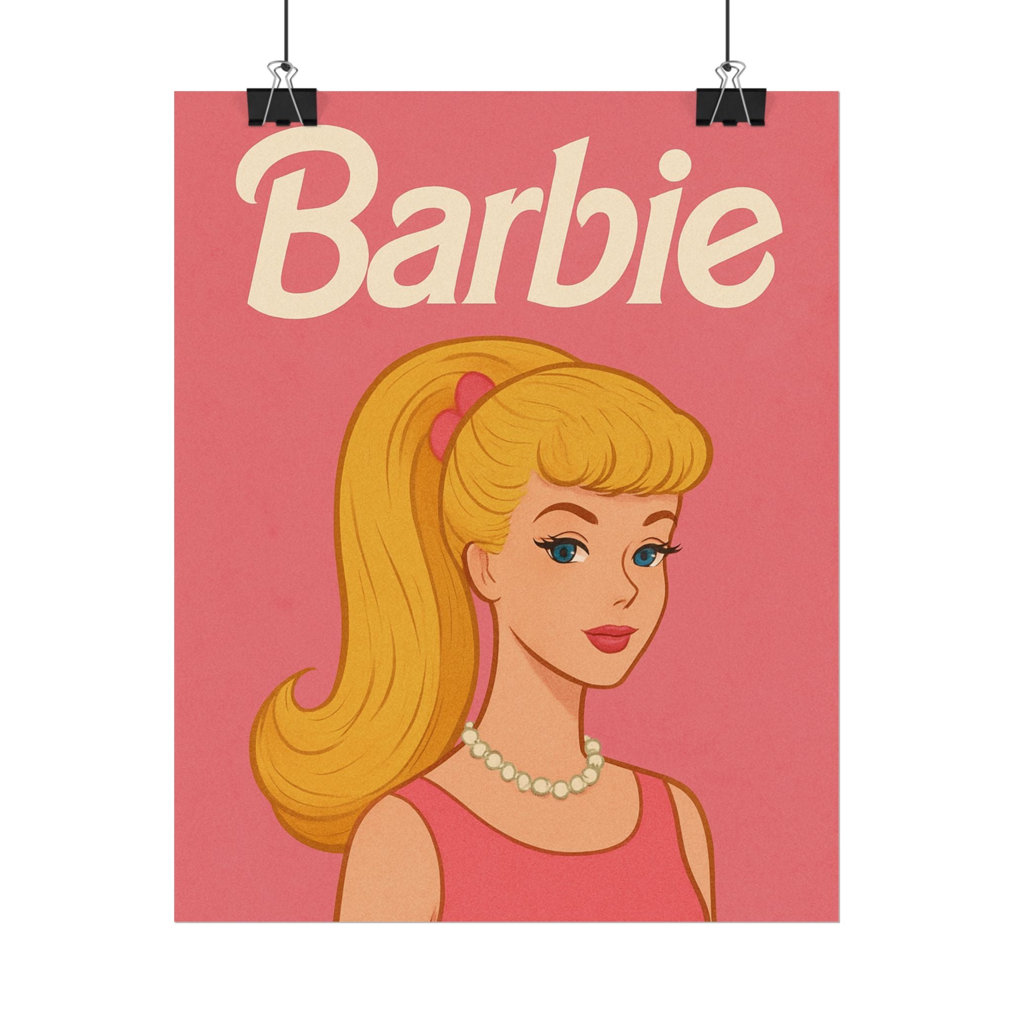 Vintage Pink Barbie Poster - Rolled Art Print