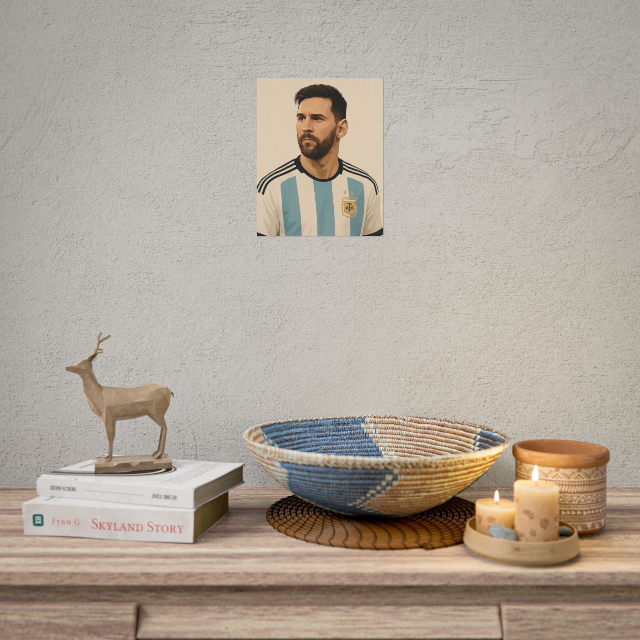 Lionel Messi Vintage Argentina Soccer Poster — Rolled Football Print