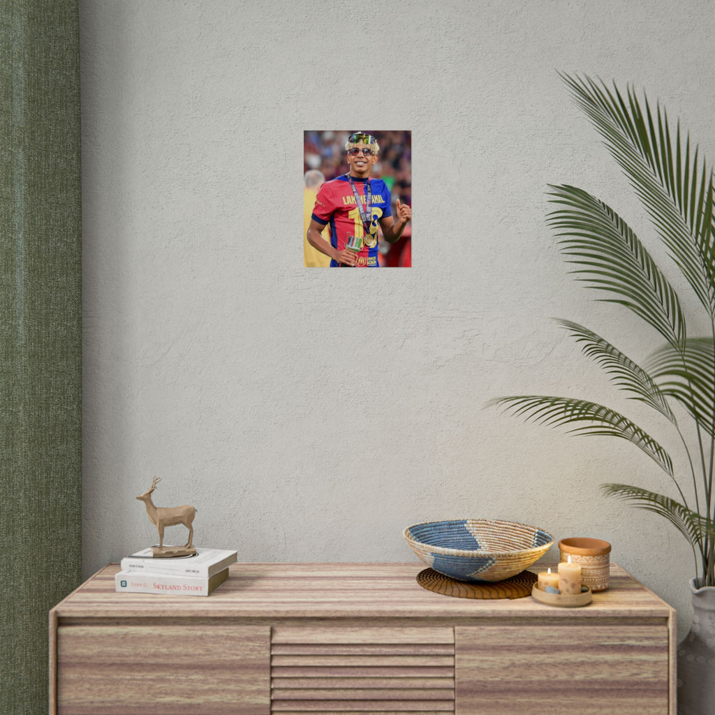 Lamine Yamal Rolled Poster — Vibrant Sports Champion Photo Print