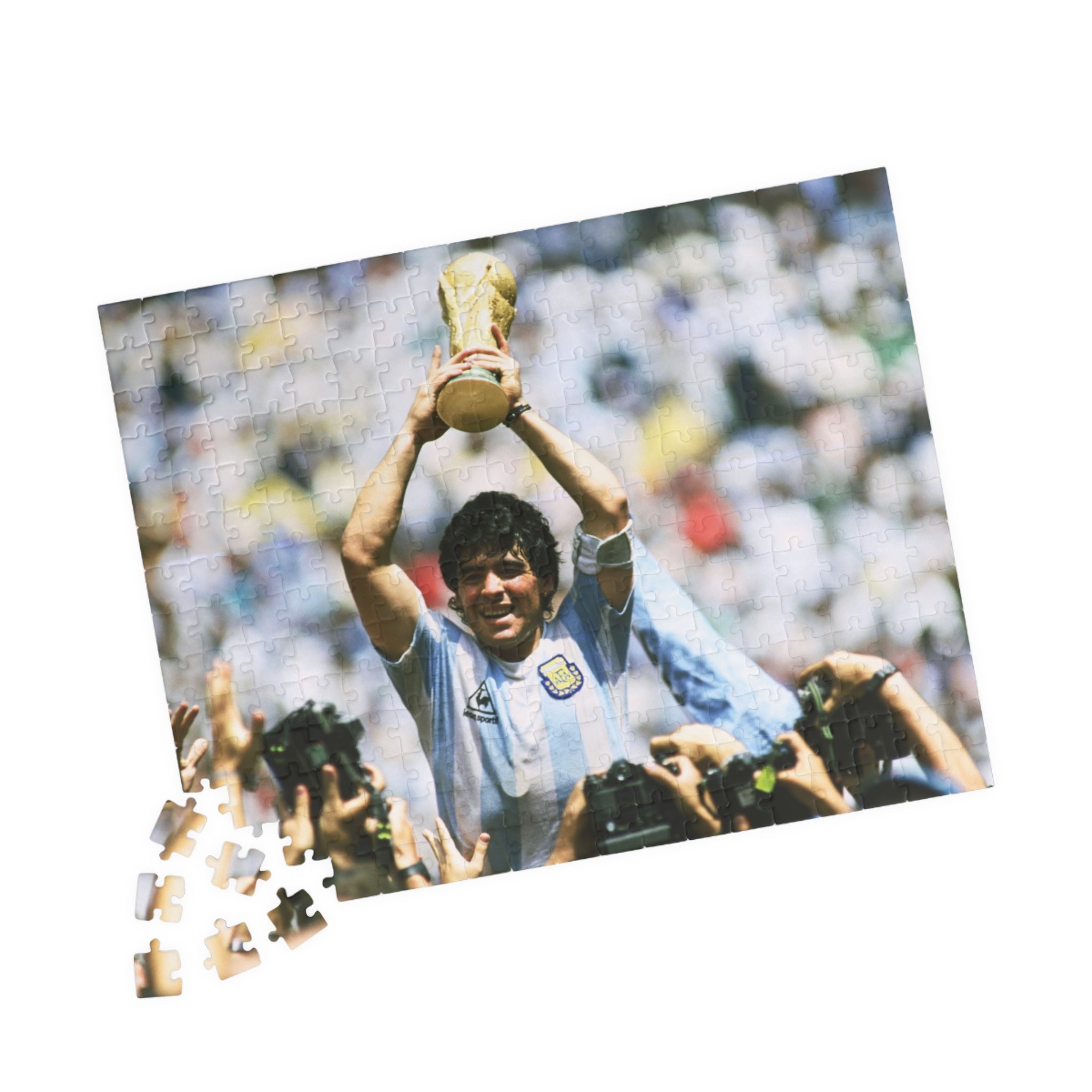Diego Maradona World Cup Victory Photo Puzzle – Soccer Champion Trophy Jigsaw