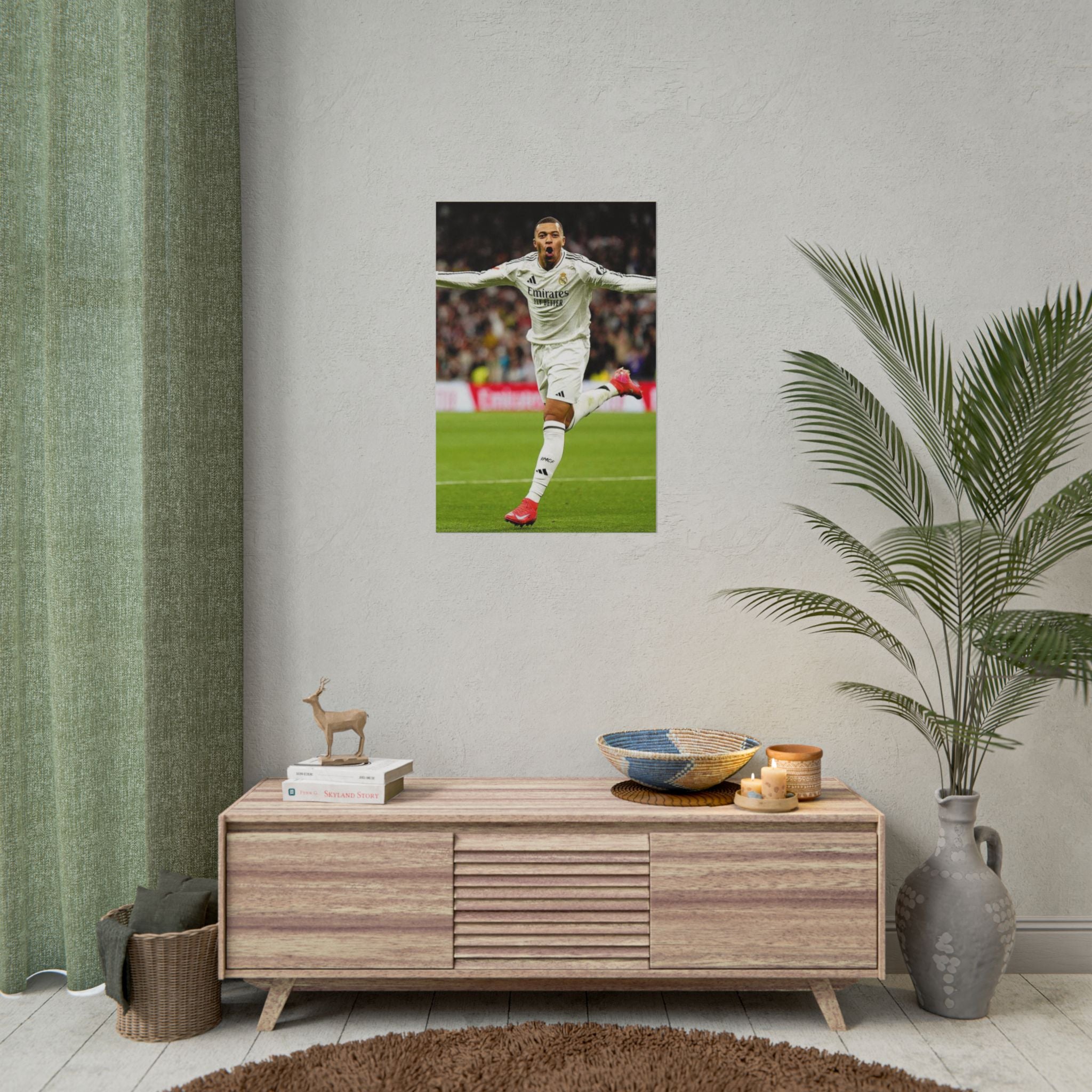 Kylian Mbappe Real Madrid Soccer Star Rolled Poster — Celebratory Football Print (Real Match Action)