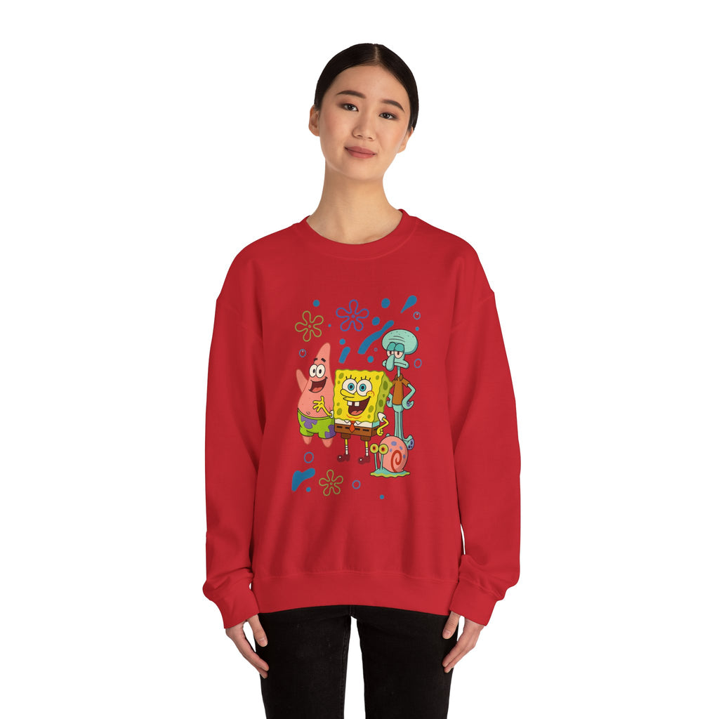 SpongeBob Crewneck Sweatshirt – Bikini Bottom Friends Graphic