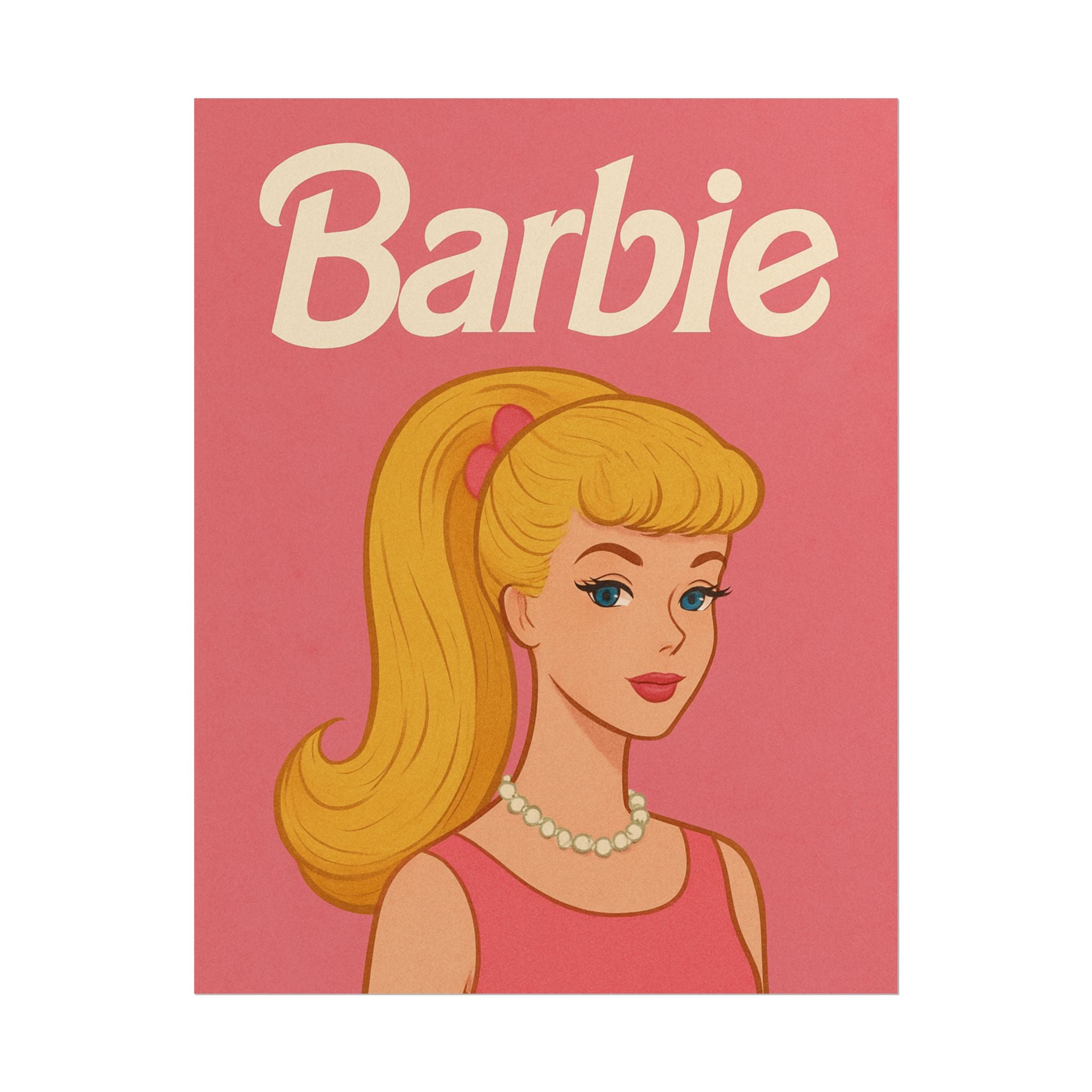 Vintage Pink Barbie Poster - Rolled Art Print