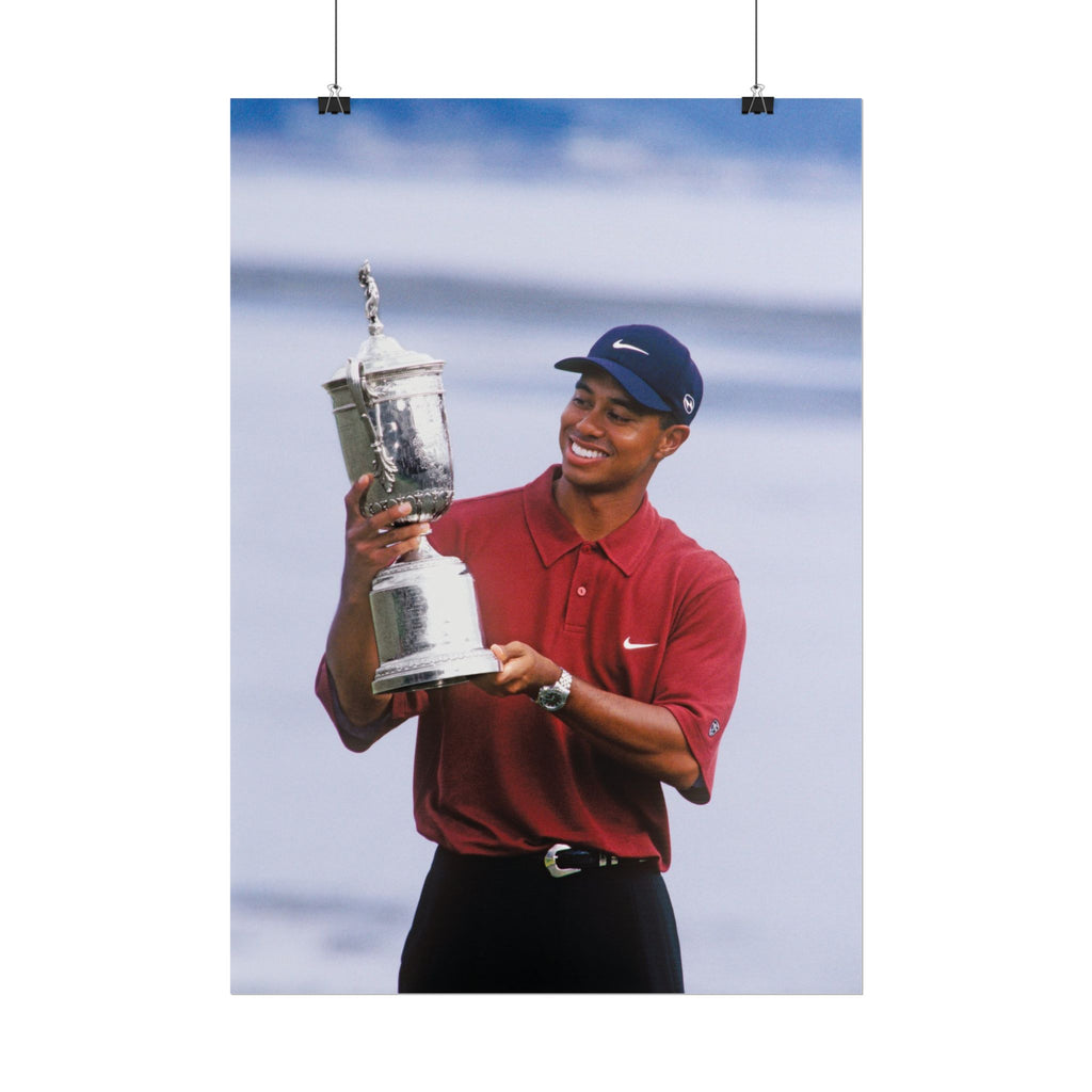 Tiger Woods - Golf Champion Trophy Poster — Rolled Sports Poster