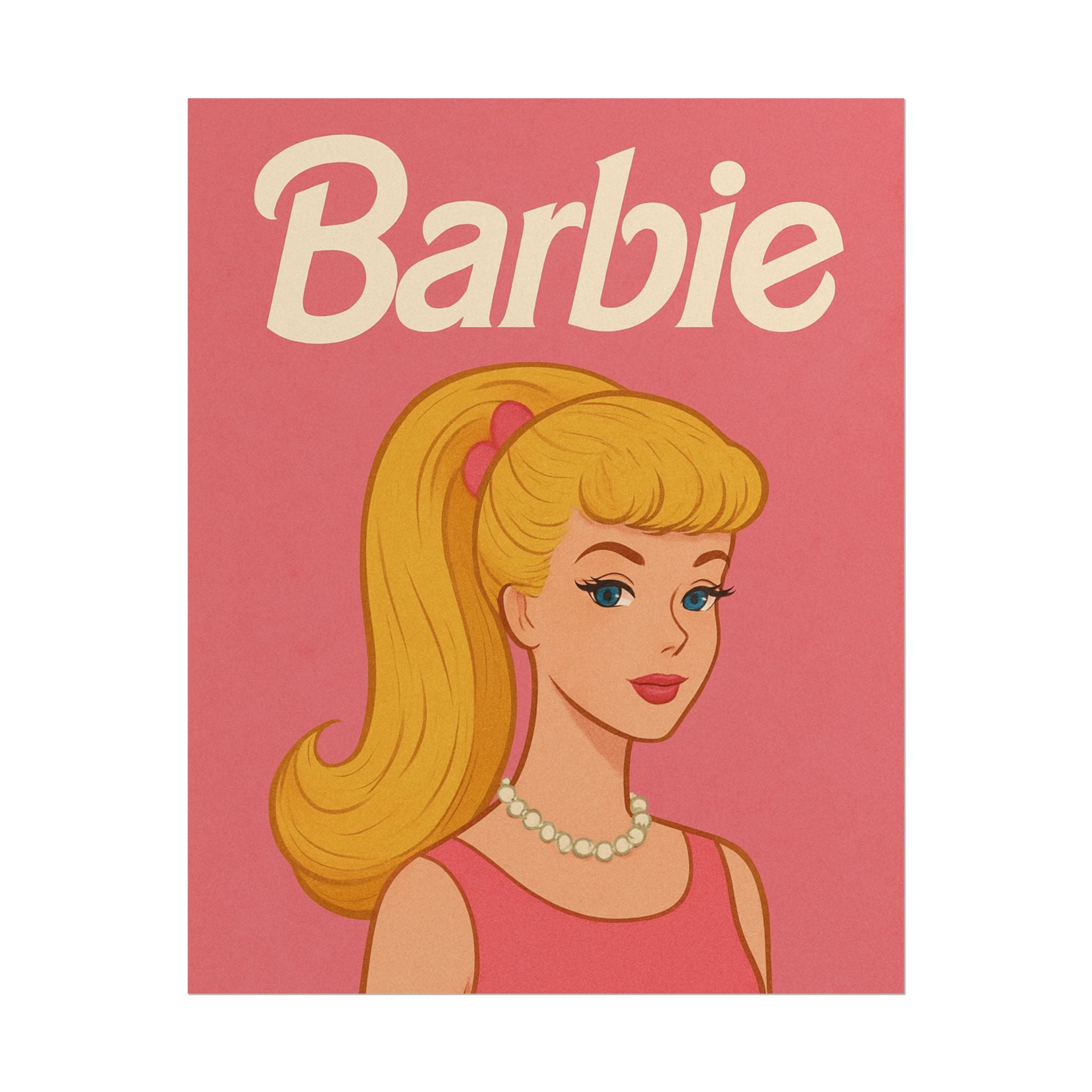 Vintage Pink Barbie Poster - Rolled Art Print