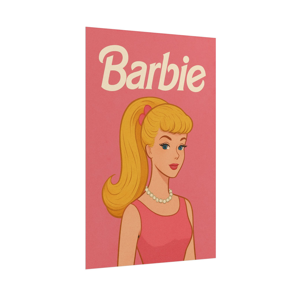 Vintage Pink Barbie Poster - Rolled Art Print