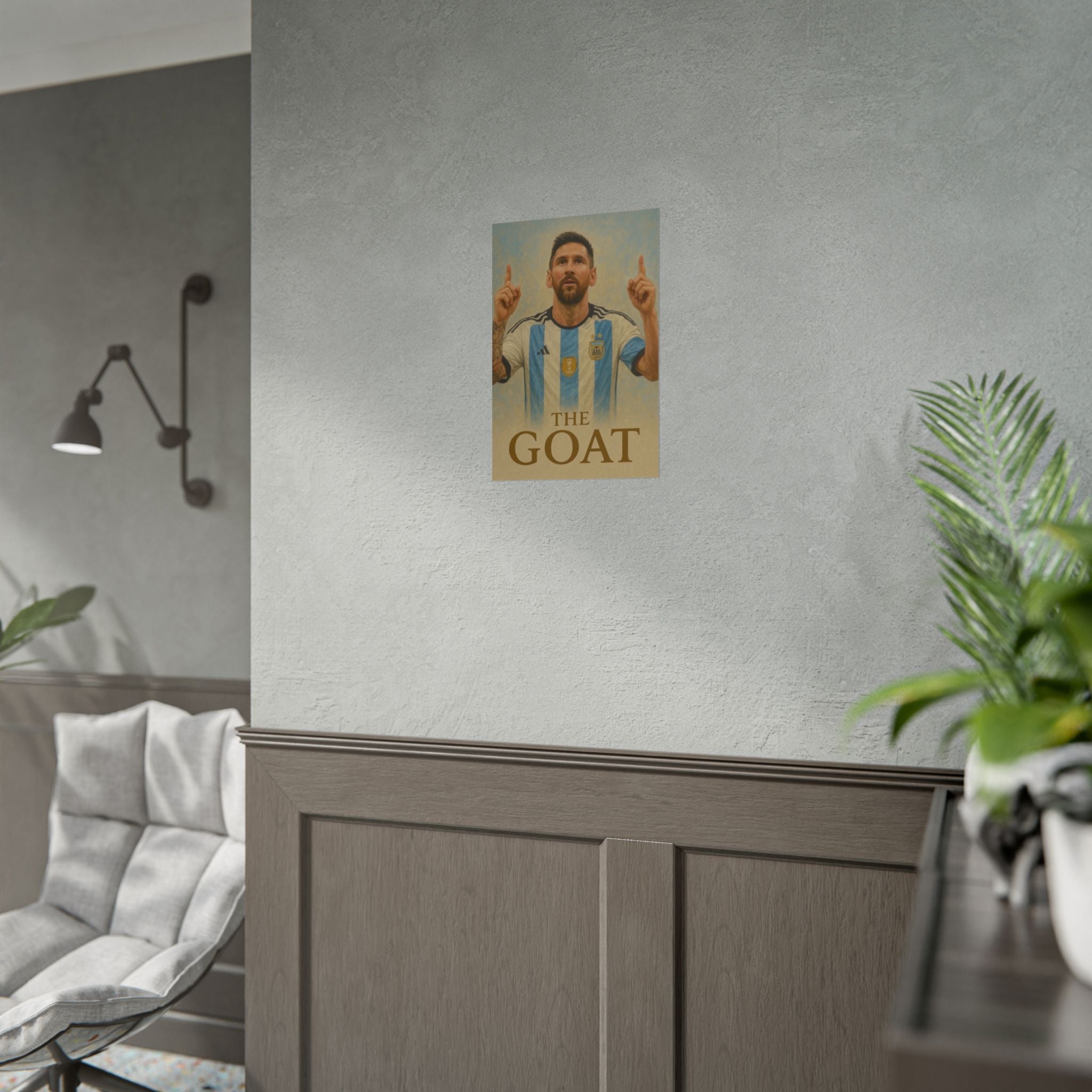 Lionel Messi Rolled Poster — "The GOAT" Soccer Player Tribute Poster