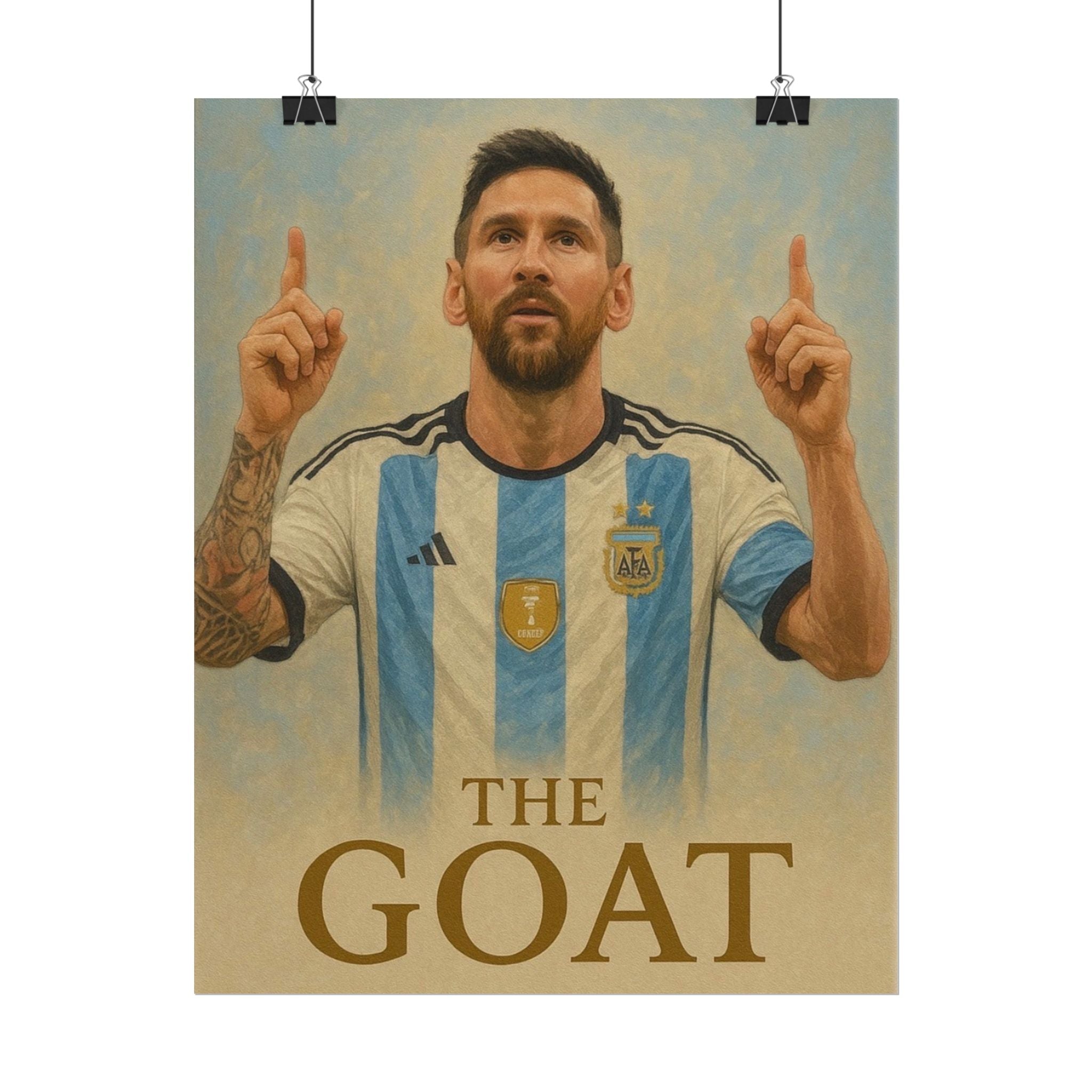 Lionel Messi Rolled Poster — "The GOAT" Soccer Player Tribute Poster