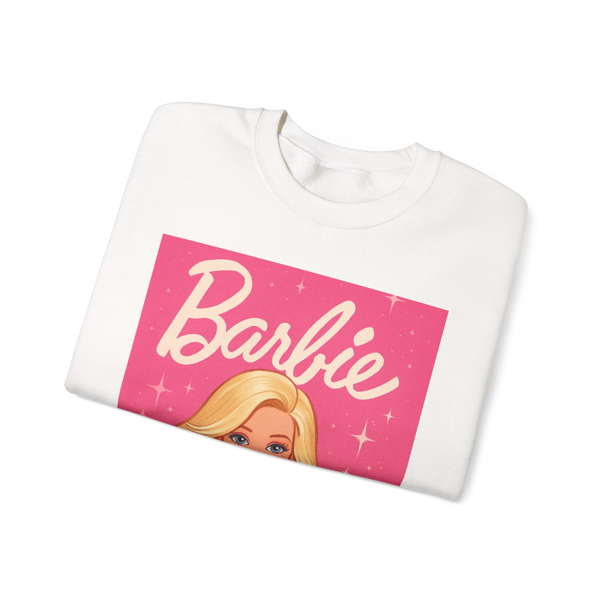 Barbie Graphic Sweatshirt - Retro Pink Doll Portrait Crewneck