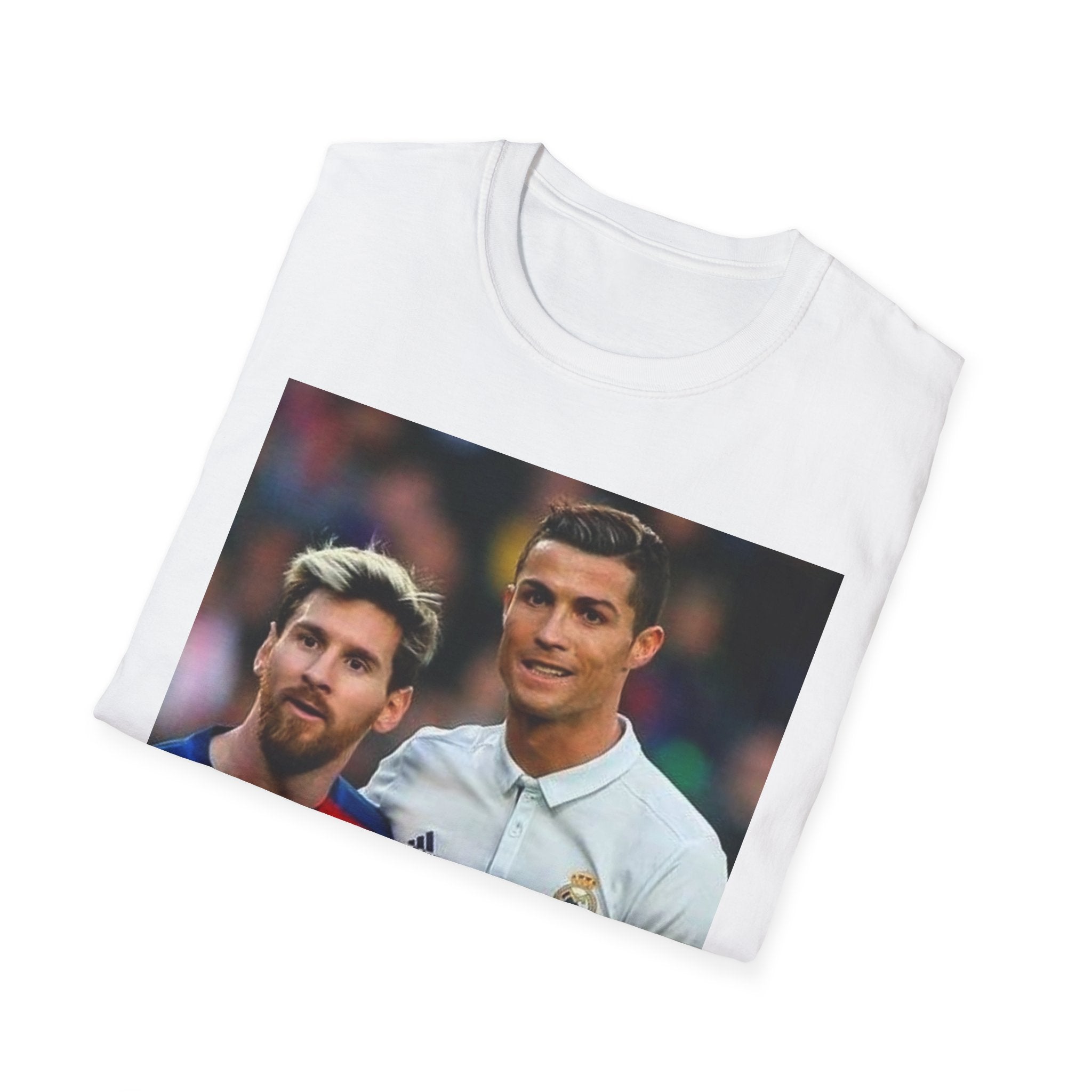 Lionel Messi and Cristiano Ronaldo Soccer Legends Photo Tee — Rival Stars Graphic T-Shirt