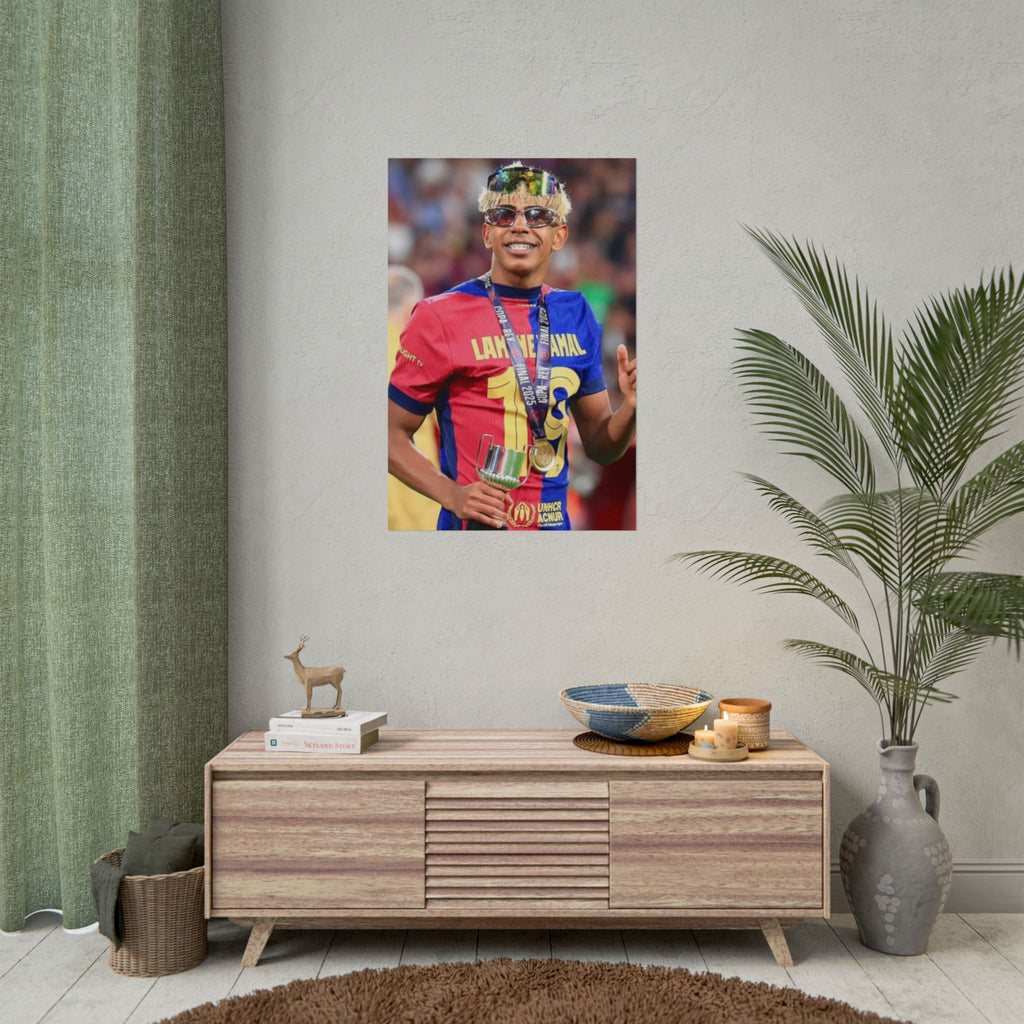 Lamine Yamal Rolled Poster — Vibrant Sports Champion Photo Print