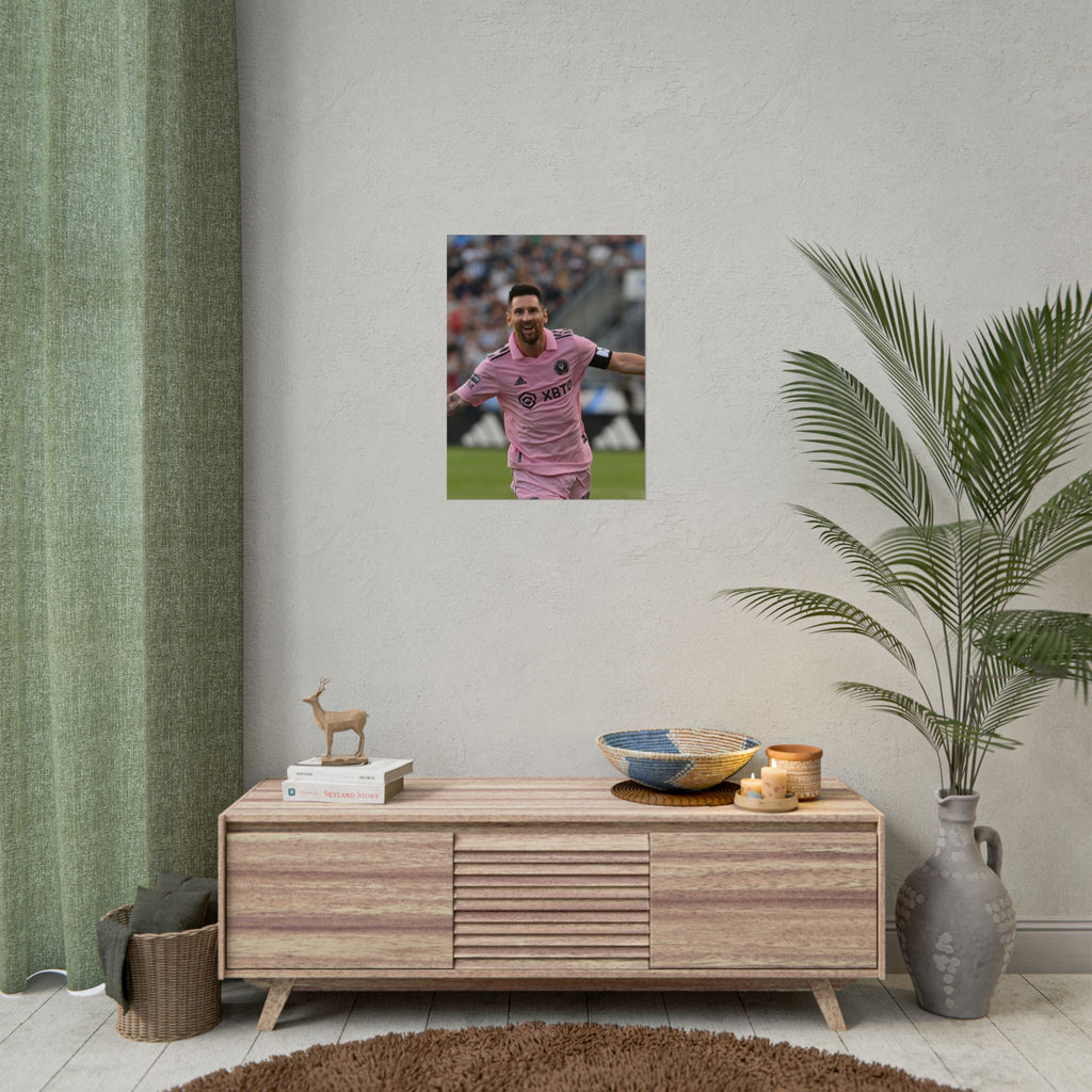 Lionel Messi Inter Miami Soccer Star Action Poster — Rolled Sports Poster