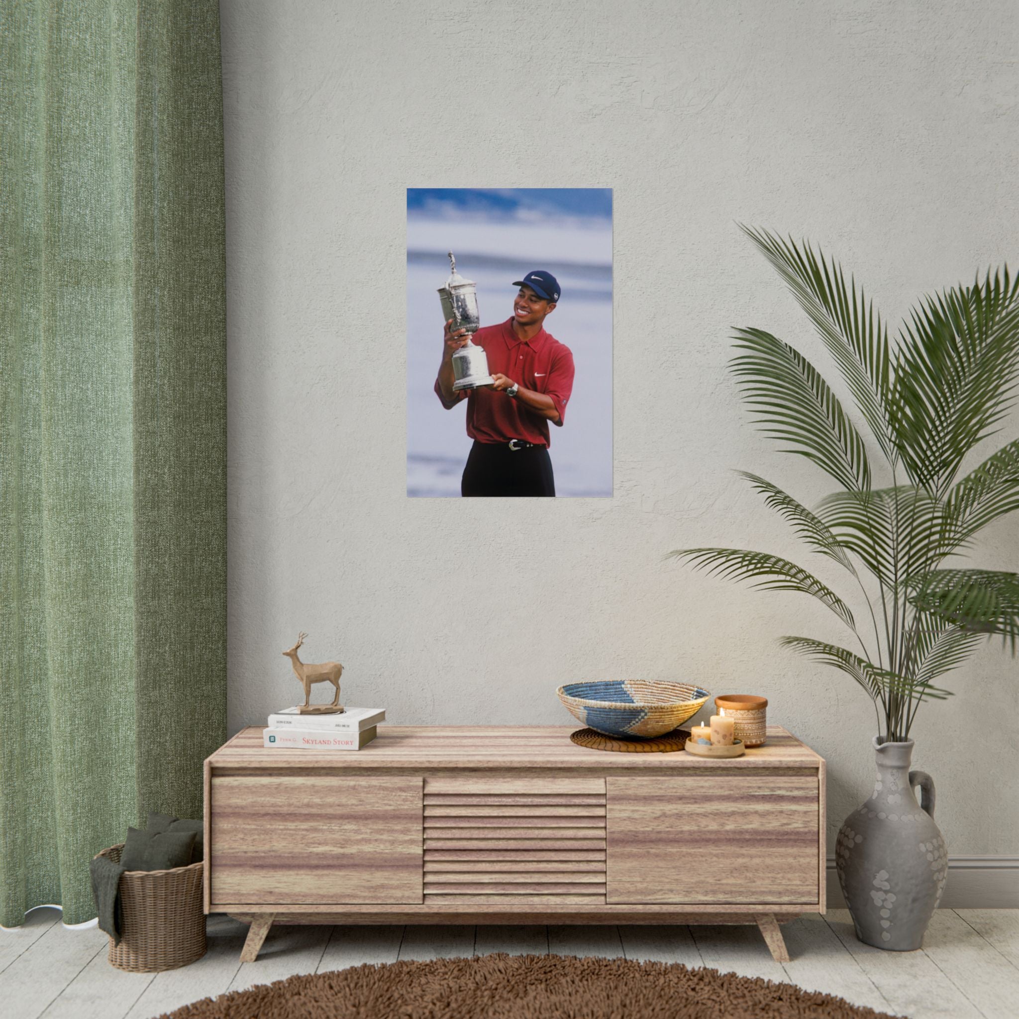Tiger Woods - Golf Champion Trophy Poster — Rolled Sports Poster