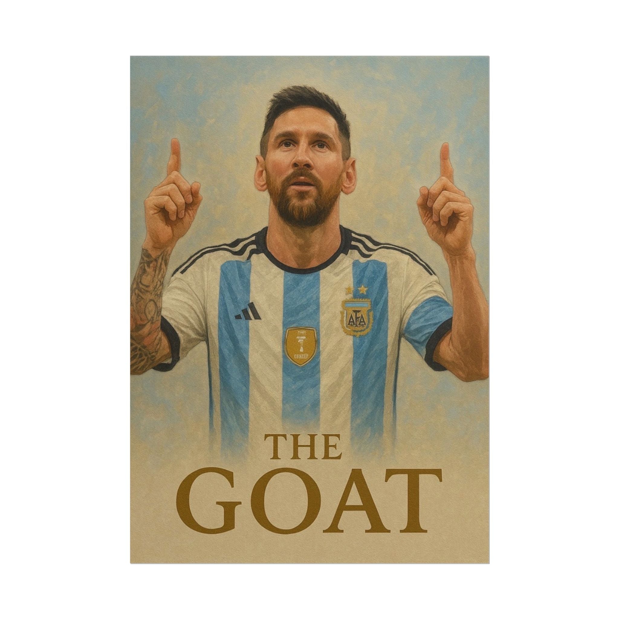 Lionel Messi Rolled Poster — "The GOAT" Soccer Player Tribute Poster