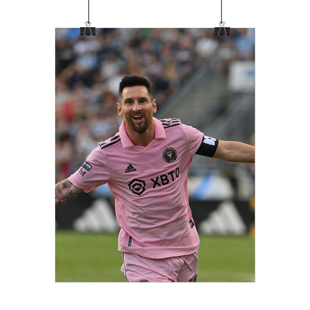 Lionel Messi Inter Miami Soccer Star Action Poster — Rolled Sports Poster