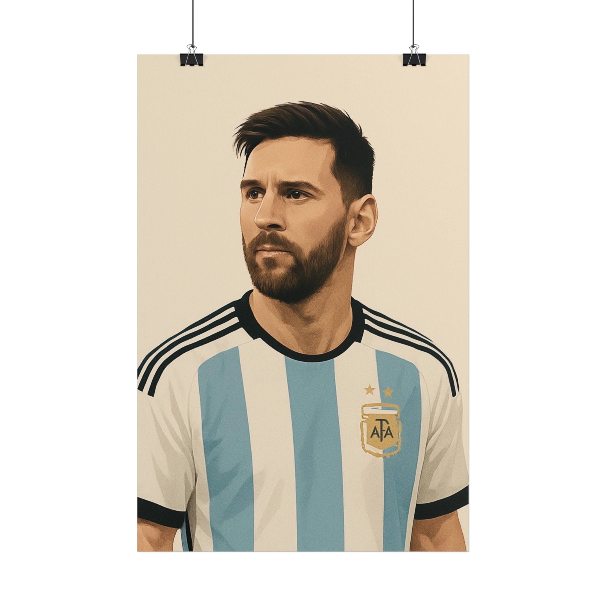 Lionel Messi Vintage Argentina Soccer Poster — Rolled Football Print