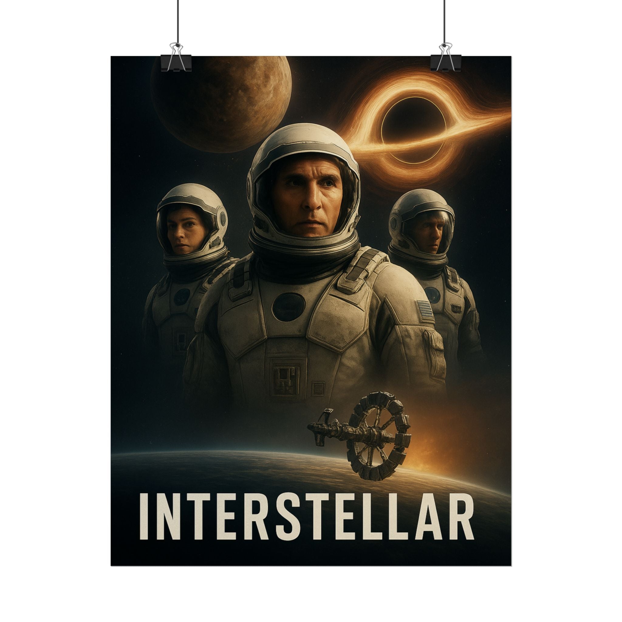 Interstellar Movie Poster — Rolled Sci‑Fi Poster