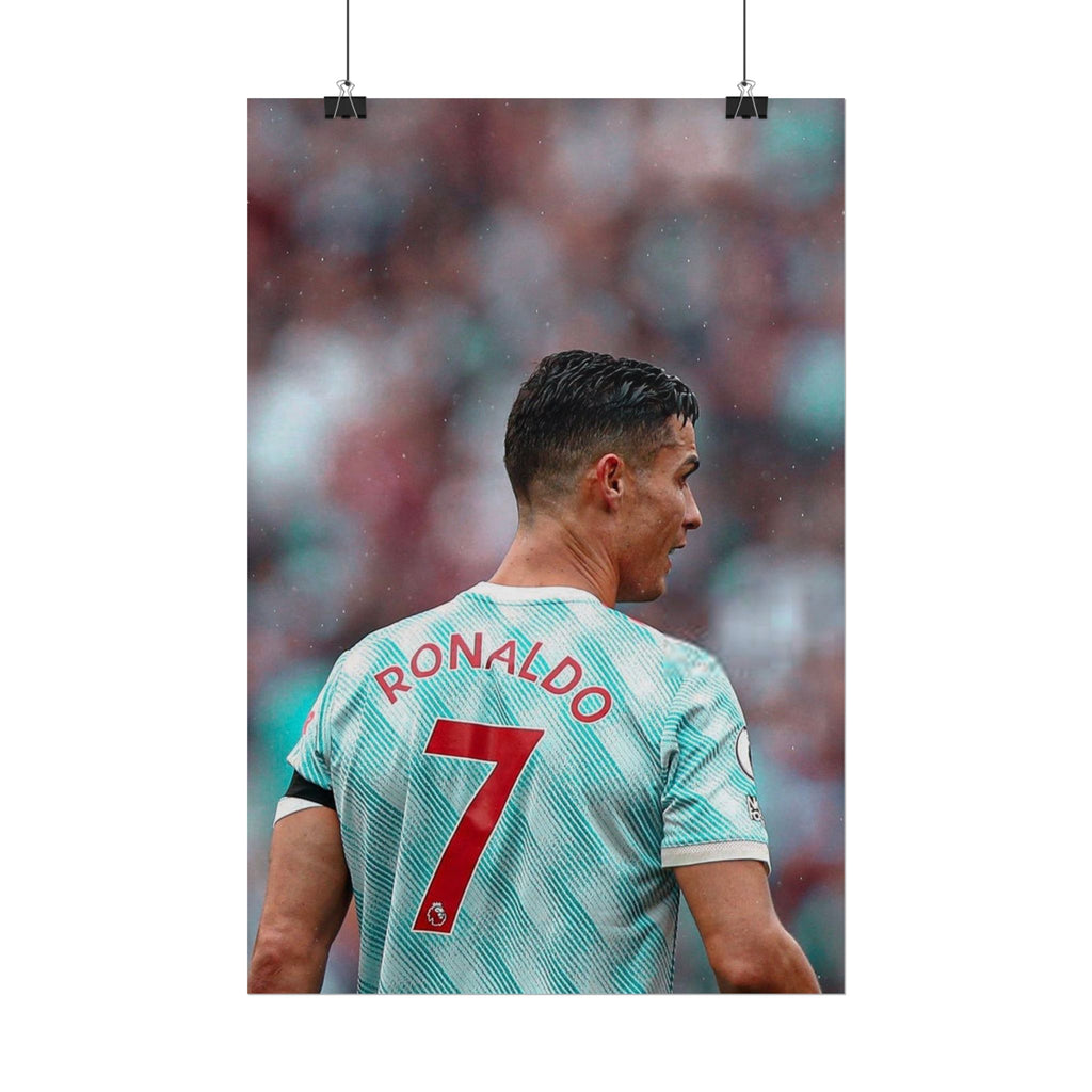 Cristiano Ronaldo Soccer Star Jersey Poster - Number 7 Back View Rolled Print