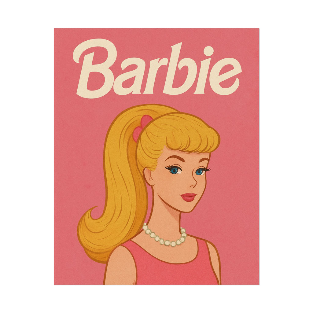 Vintage Pink Barbie Poster - Rolled Art Print