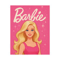 Retro Pink Barbie Script Poster — Rolled Wall Art for Kids' Rooms & Collectors