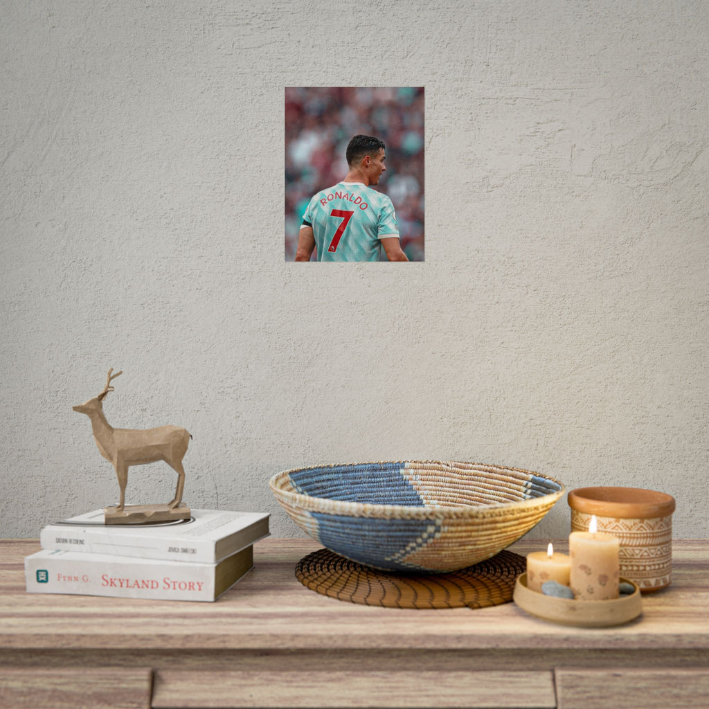 Cristiano Ronaldo Soccer Star Jersey Poster - Number 7 Back View Rolled Print