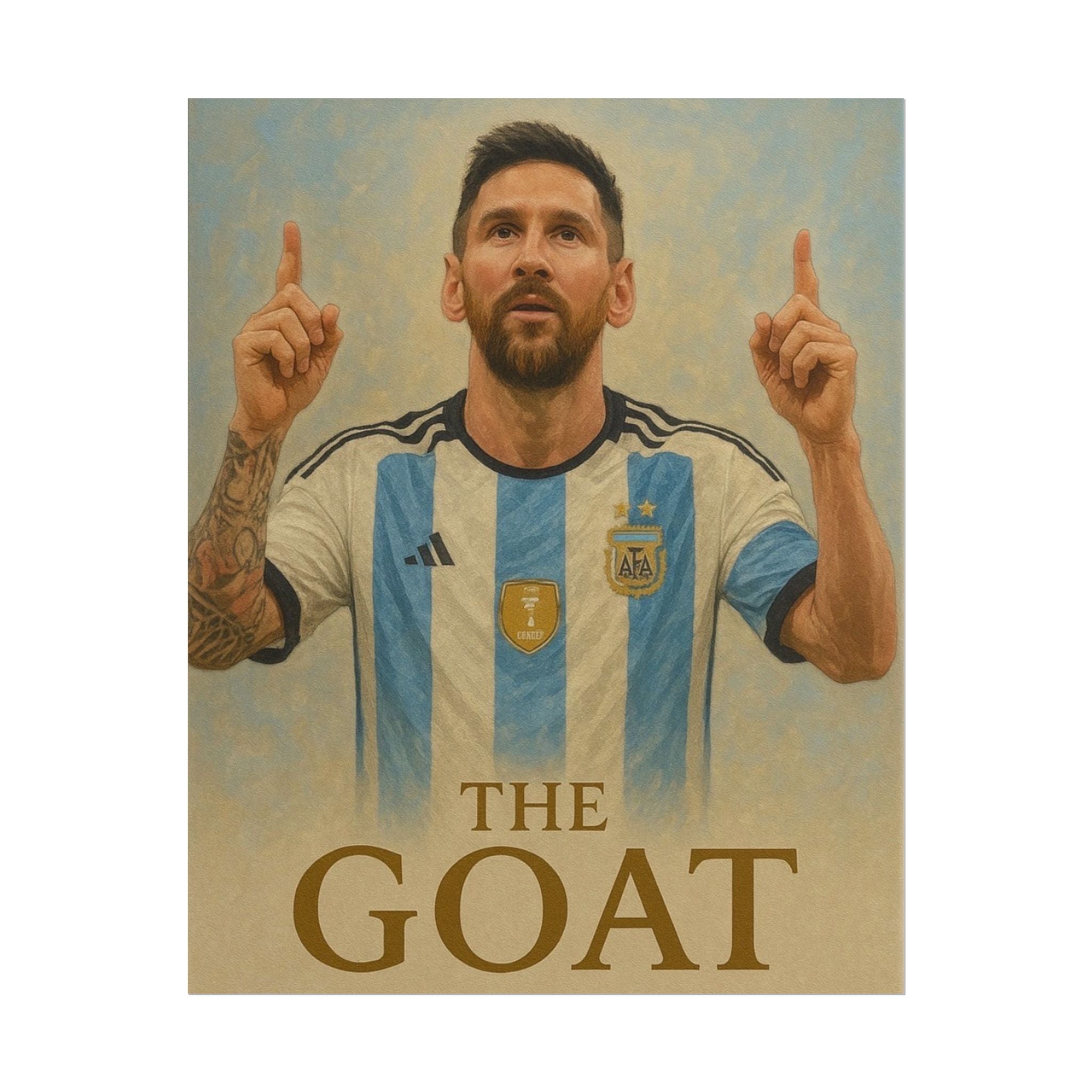 Lionel Messi Rolled Poster — "The GOAT" Soccer Player Tribute Poster