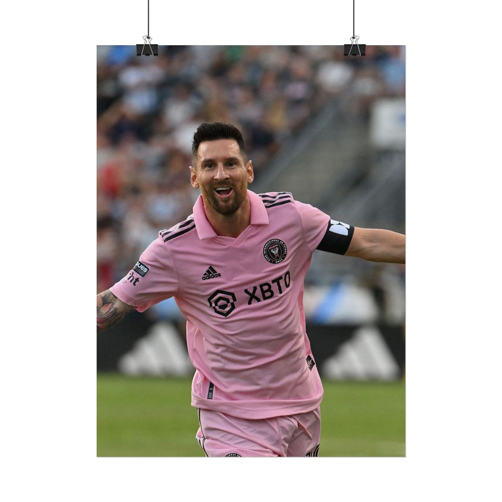 Lionel Messi Inter Miami Soccer Star Action Poster — Rolled Sports Poster