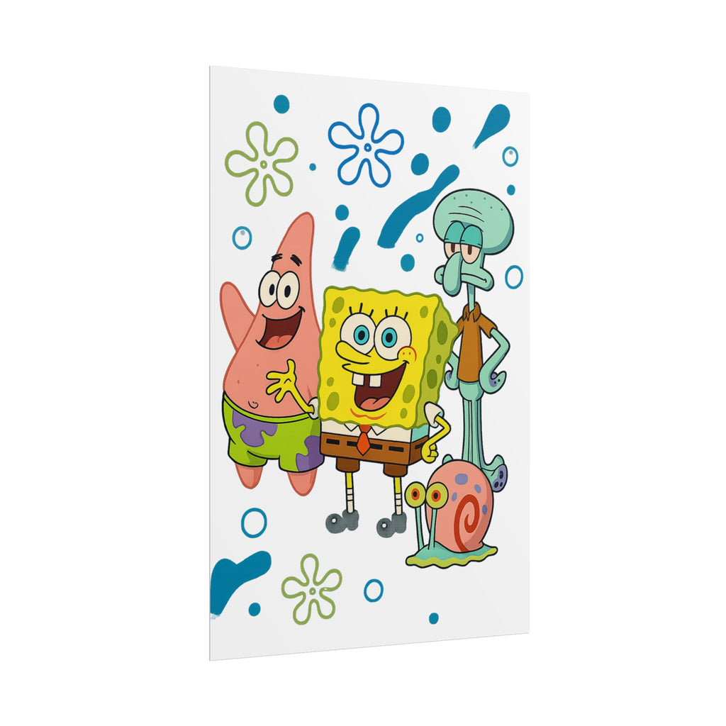 SpongeBob SquarePants Characters Rolled Poster — SpongeBob, Patrick, Squidward & Gary Wall Art