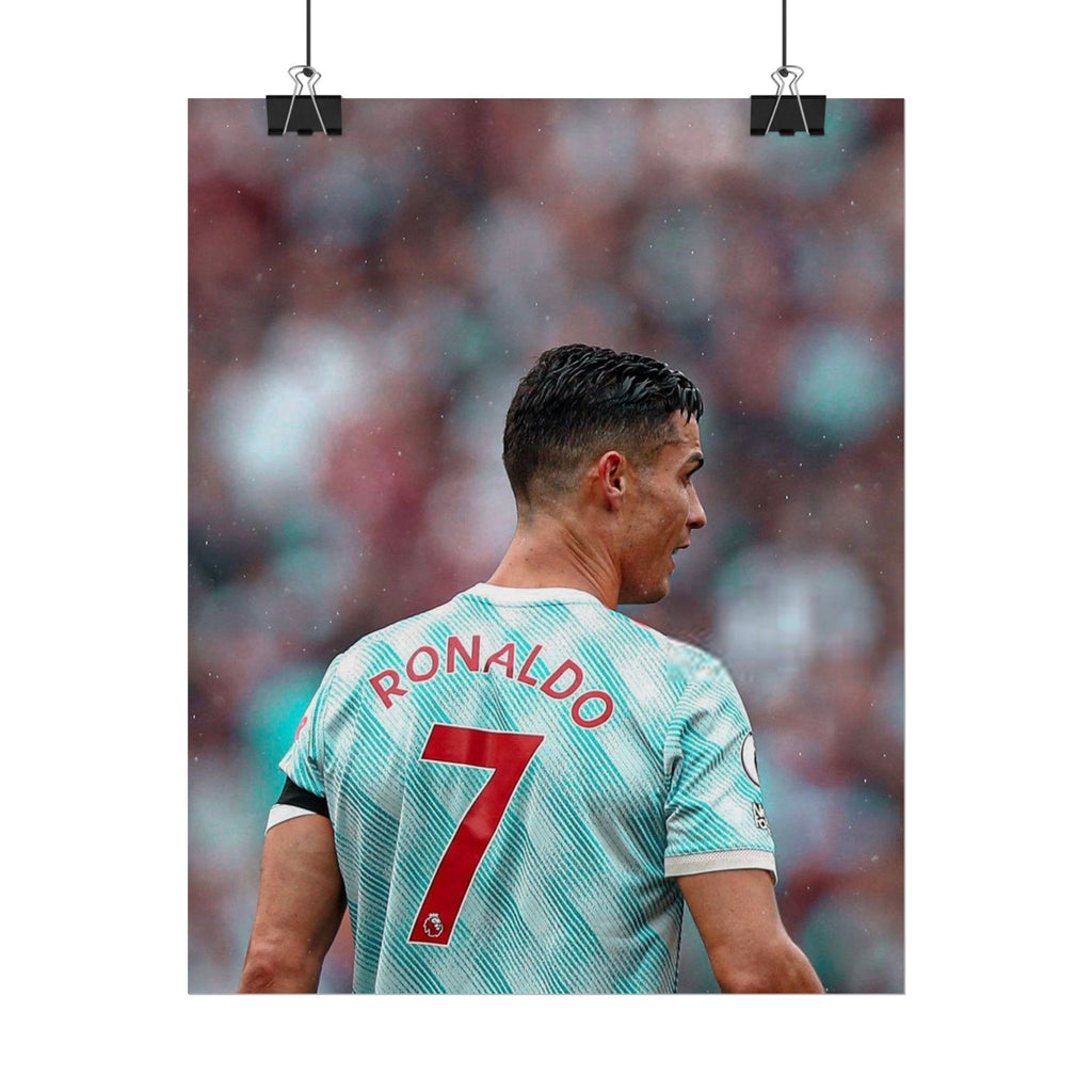Cristiano Ronaldo Soccer Star Jersey Poster - Number 7 Back View Rolled Print