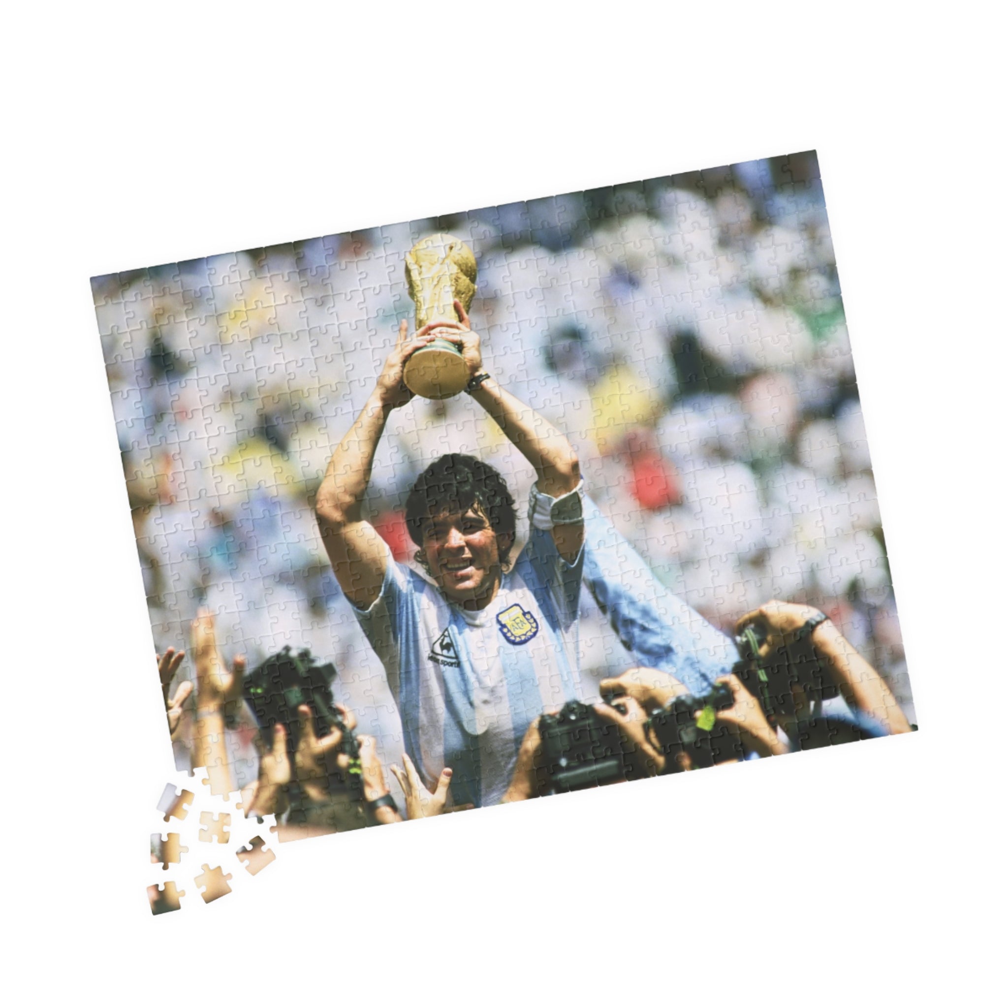 Diego Maradona World Cup Victory Photo Puzzle – Soccer Champion Trophy Jigsaw