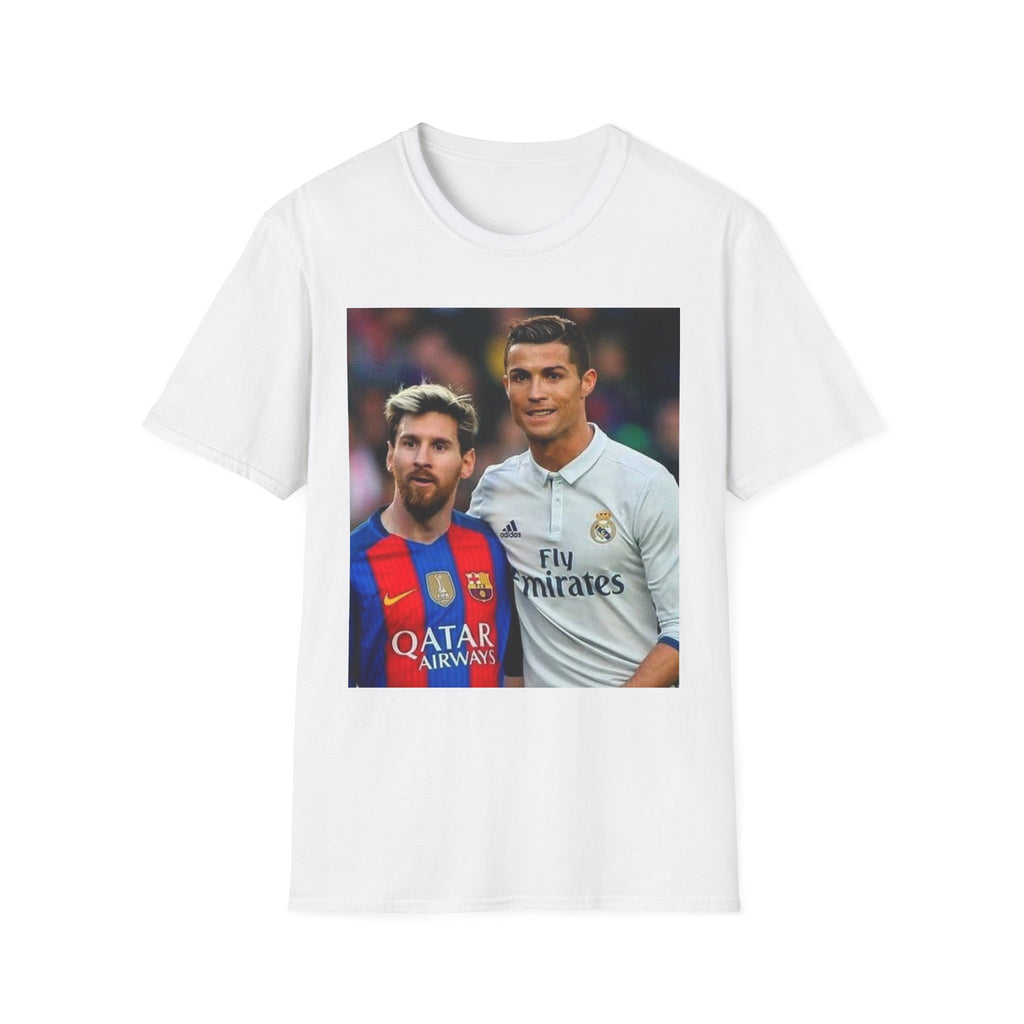 Lionel Messi and Cristiano Ronaldo Soccer Legends Photo Tee — Rival Stars Graphic T-Shirt