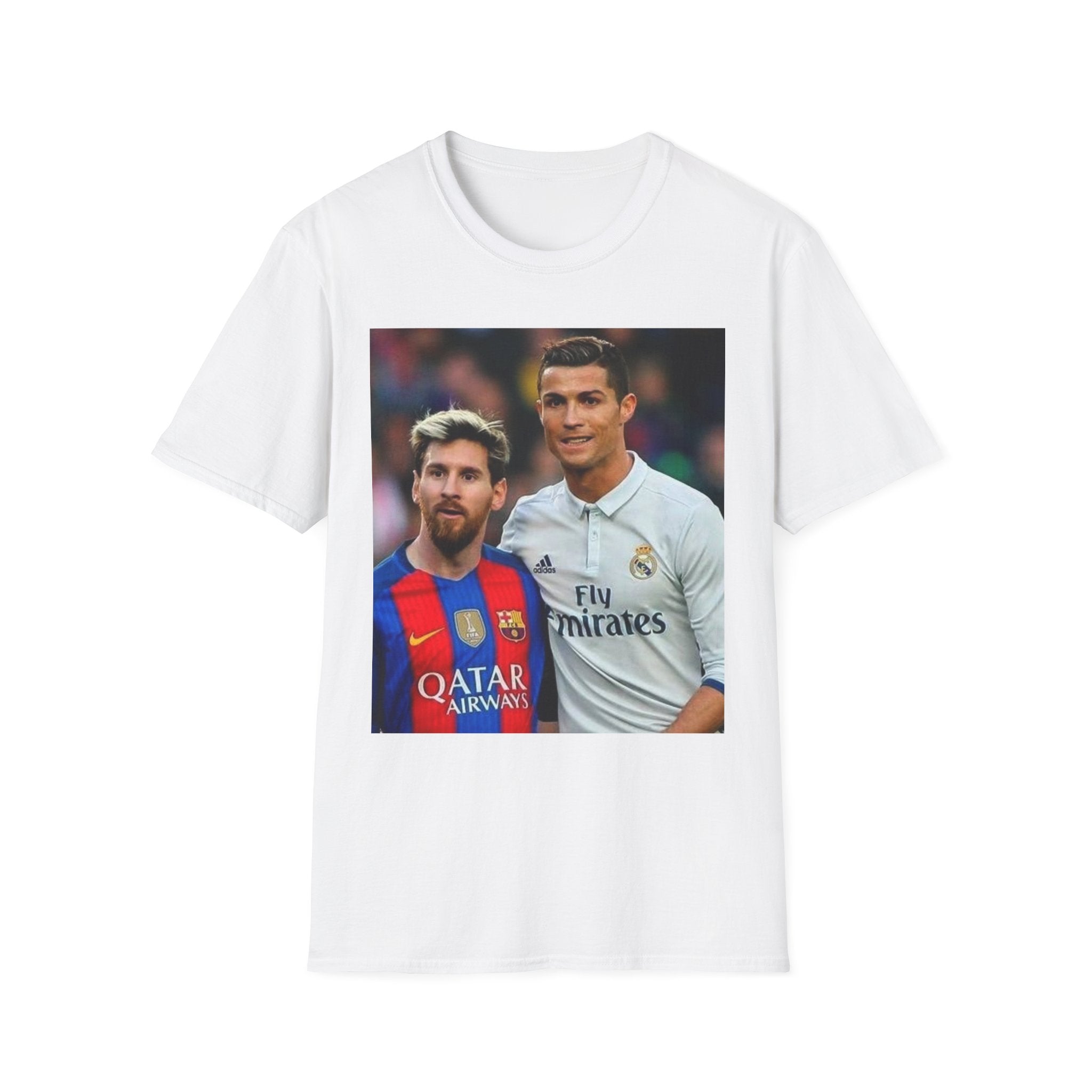 Lionel Messi and Cristiano Ronaldo Soccer Legends Photo Tee — Rival Stars Graphic T-Shirt