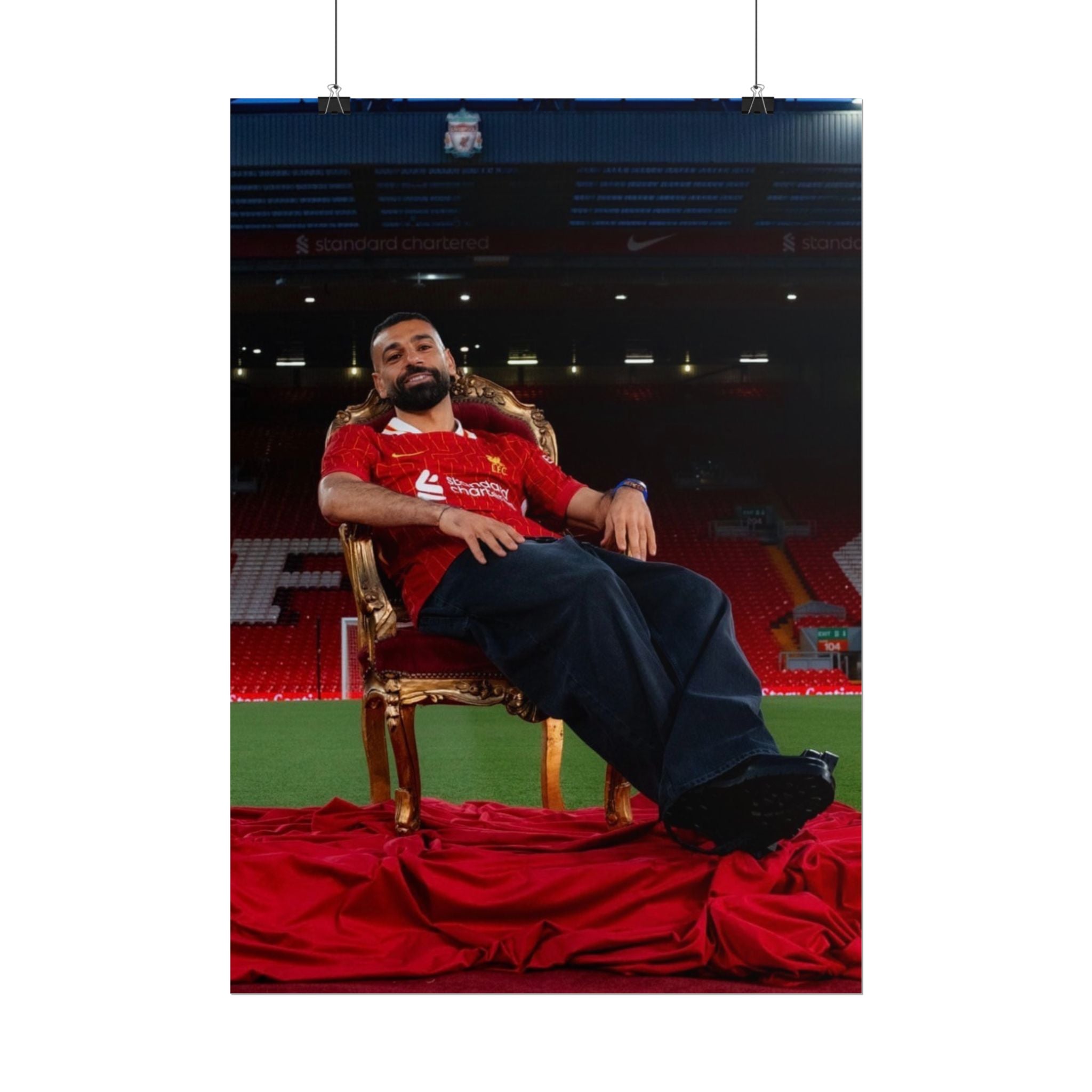 Mo Salah Poster — Liverpool Legend Throne Rolled Poster