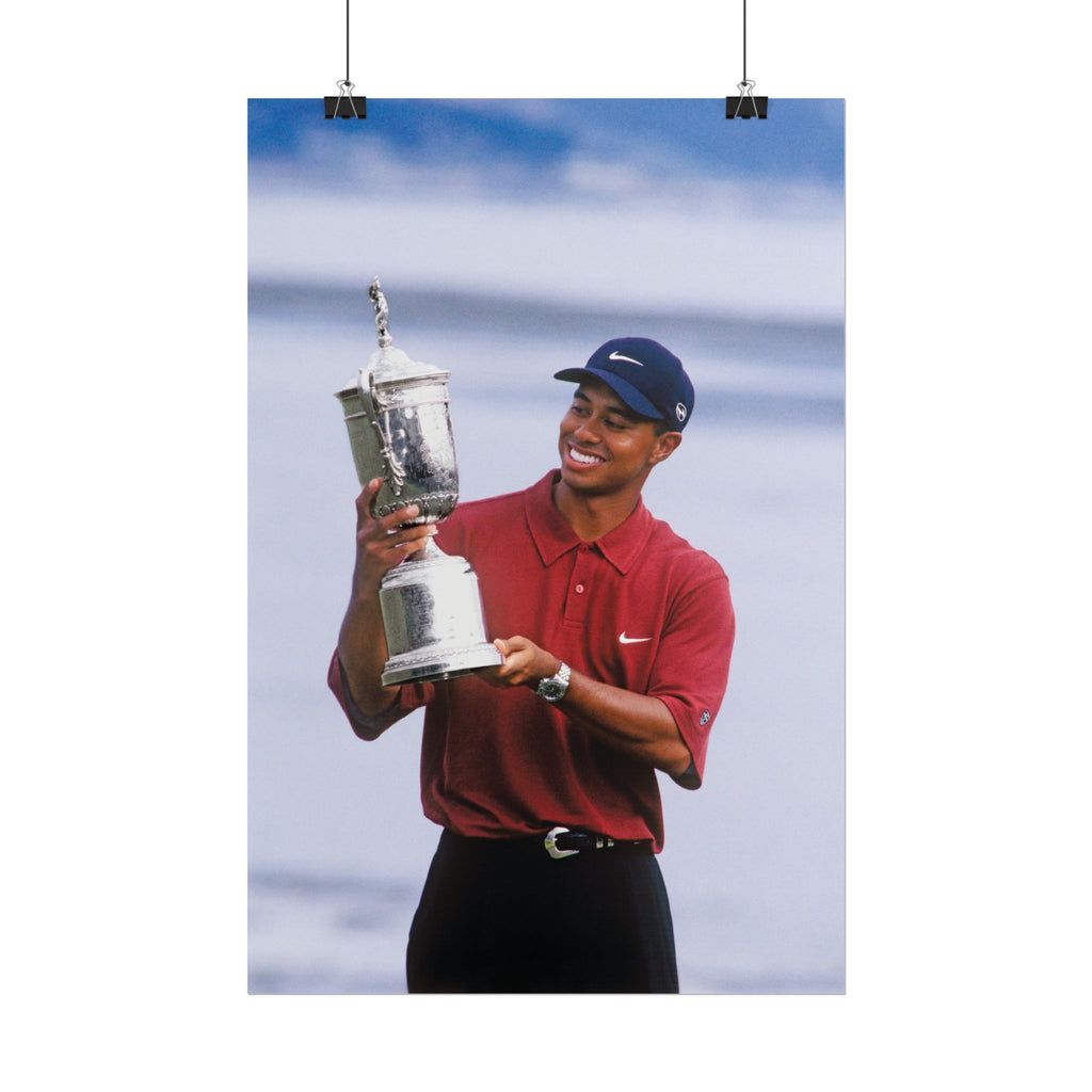 Tiger Woods - Golf Champion Trophy Poster — Rolled Sports Poster